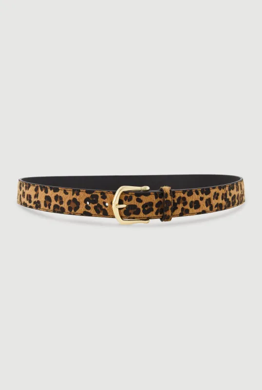 Plus Size Leopard Print Belt with Metallic Buckle made by Rainbow