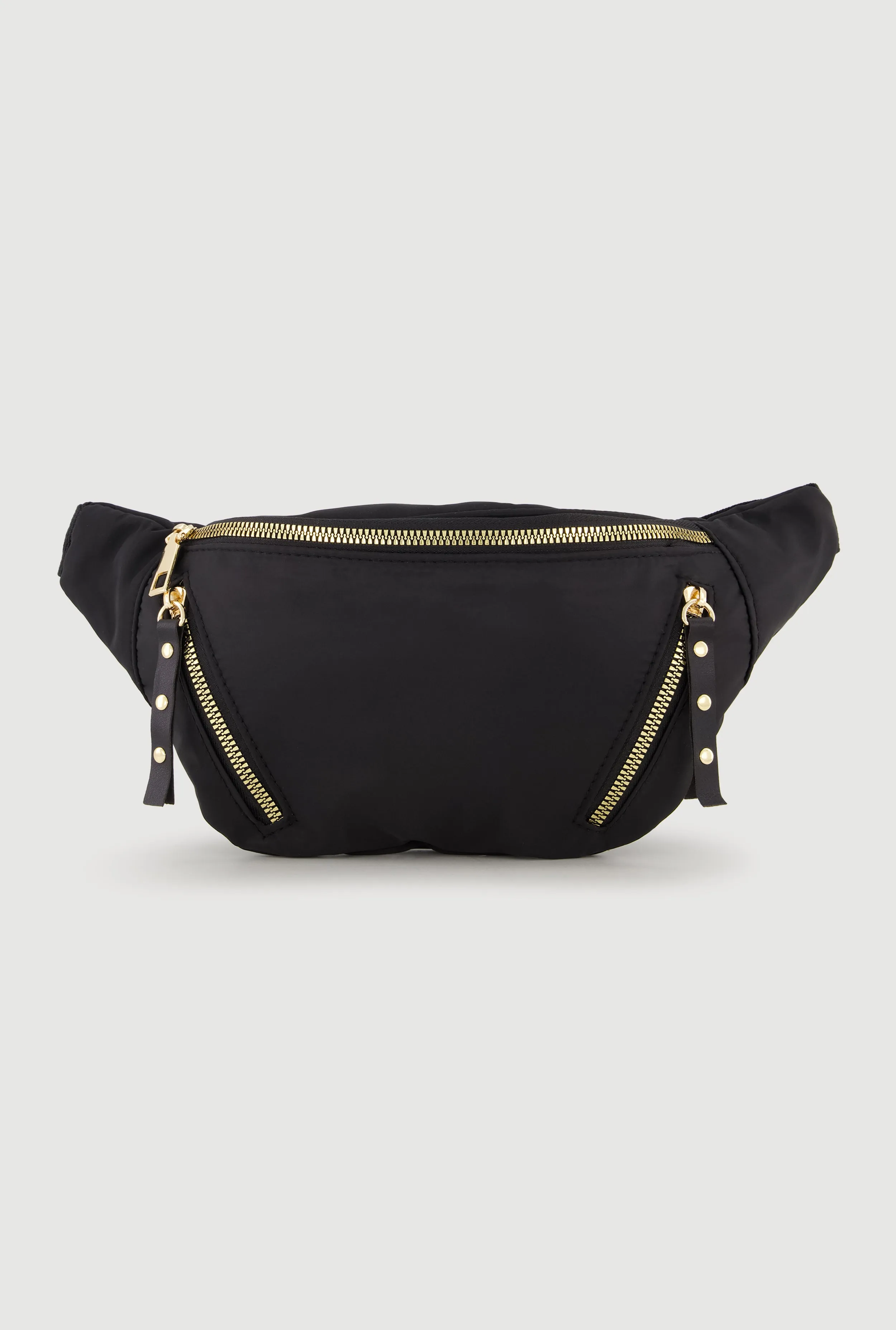 Metallic Zipper Detail Nylon Fanny Pack sold by Rainbow