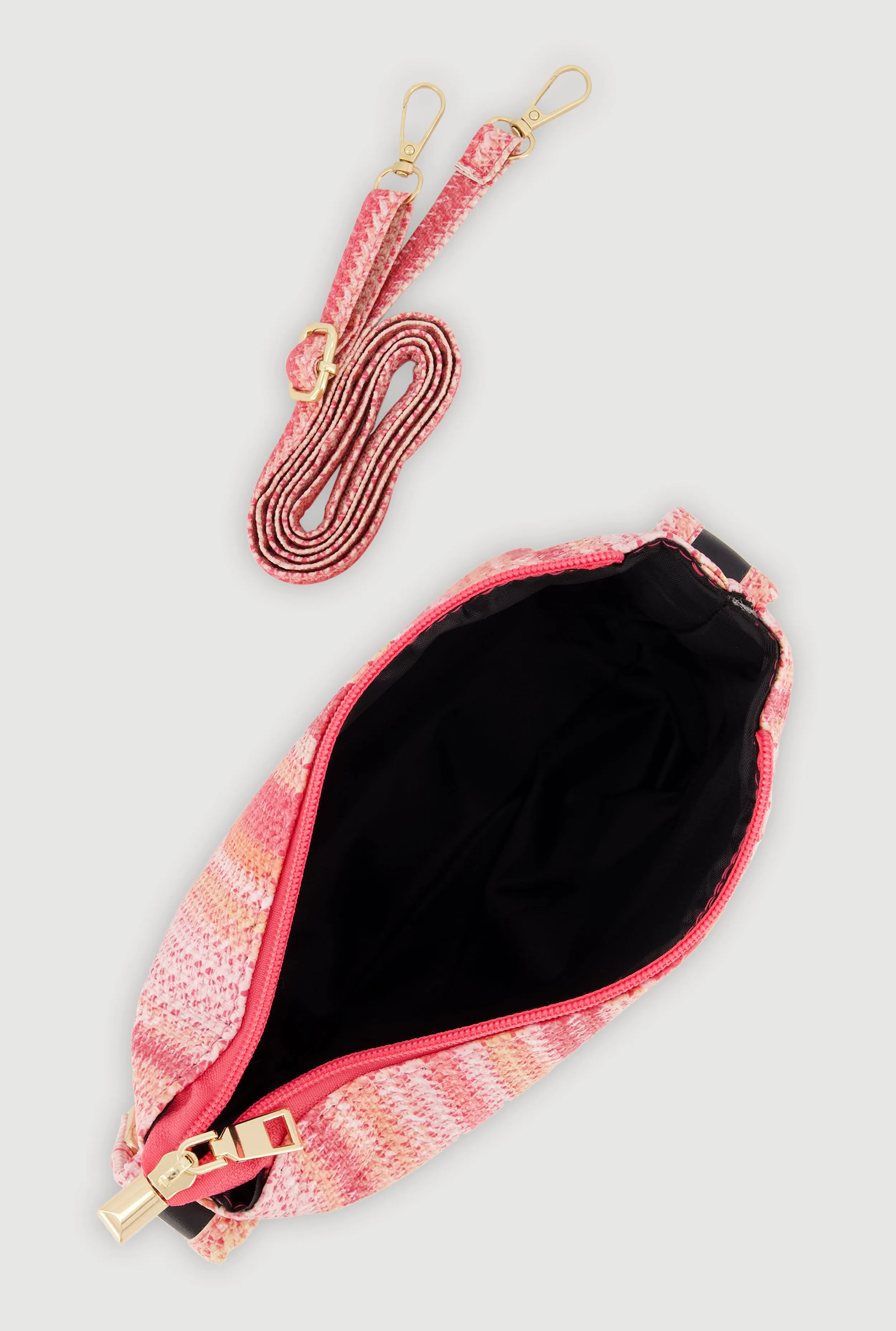 Striped Raffia Print Convertible Crossbody Bag sold by Rainbow product image thumbnail 5