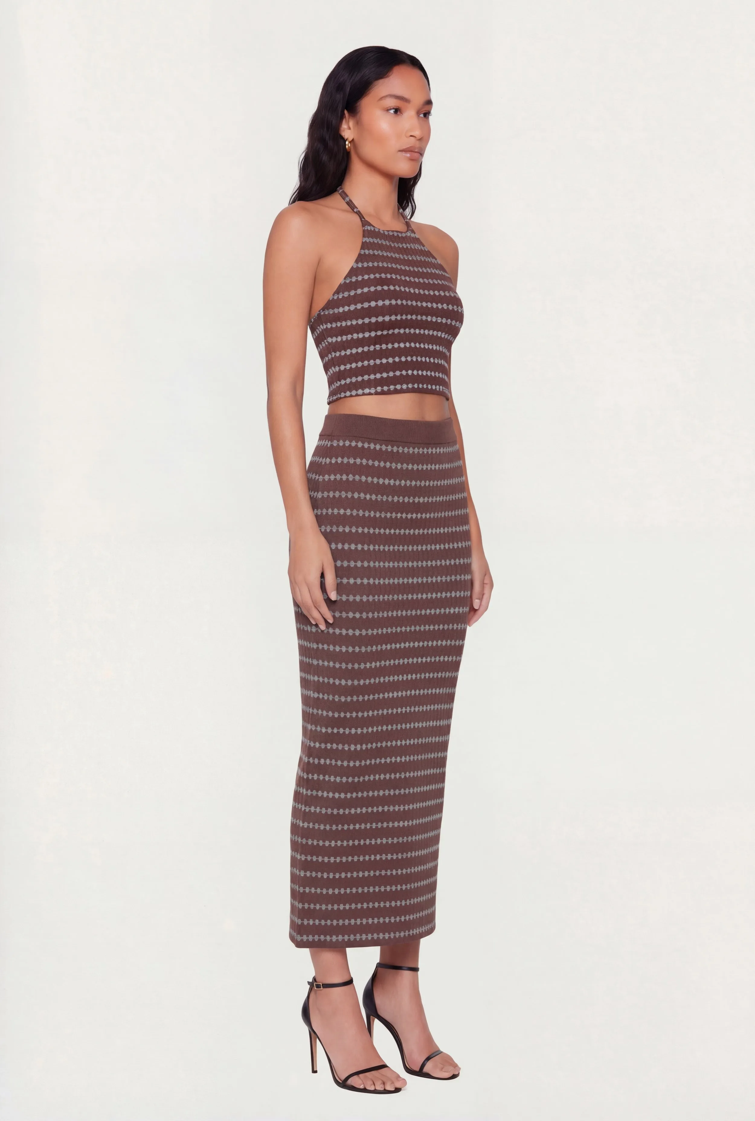 Geometric Striped Halter Crop Top sold by Rainbow product image thumbnail 3