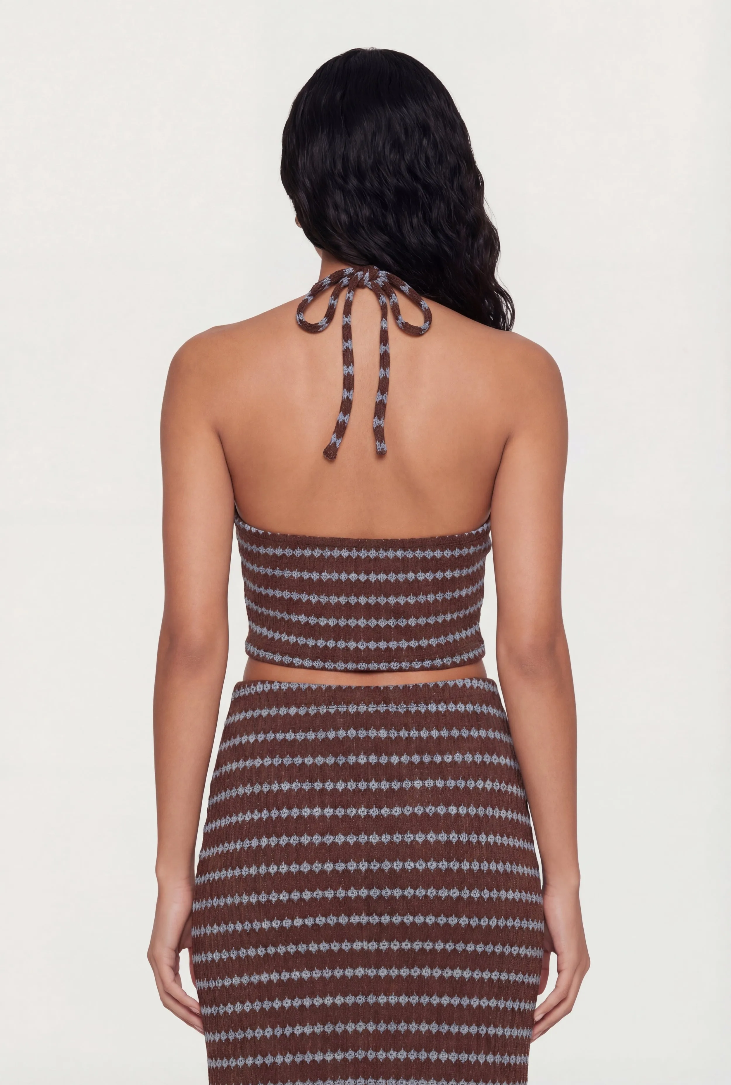 Geometric Striped Halter Crop Top sold by Rainbow product image thumbnail 5