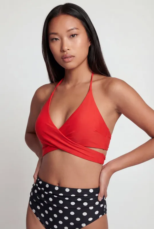 Halter Neck Wrap Bikini Top made by Rainbow