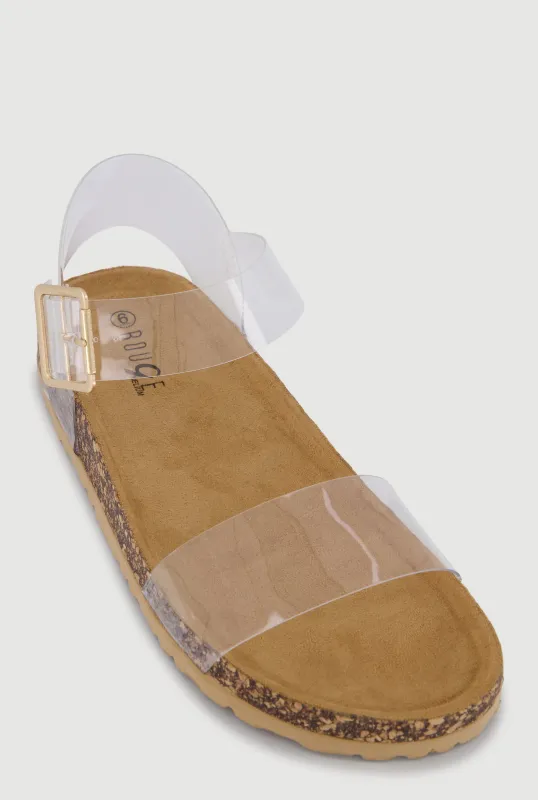 Ankle Strap Open Toe Cork Footbed Sandals made by Rainbow