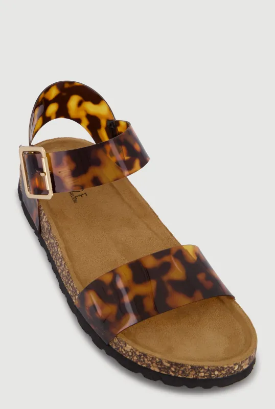 Ankle Strap Open Toe Cork Footbed Sandals made by Rainbow