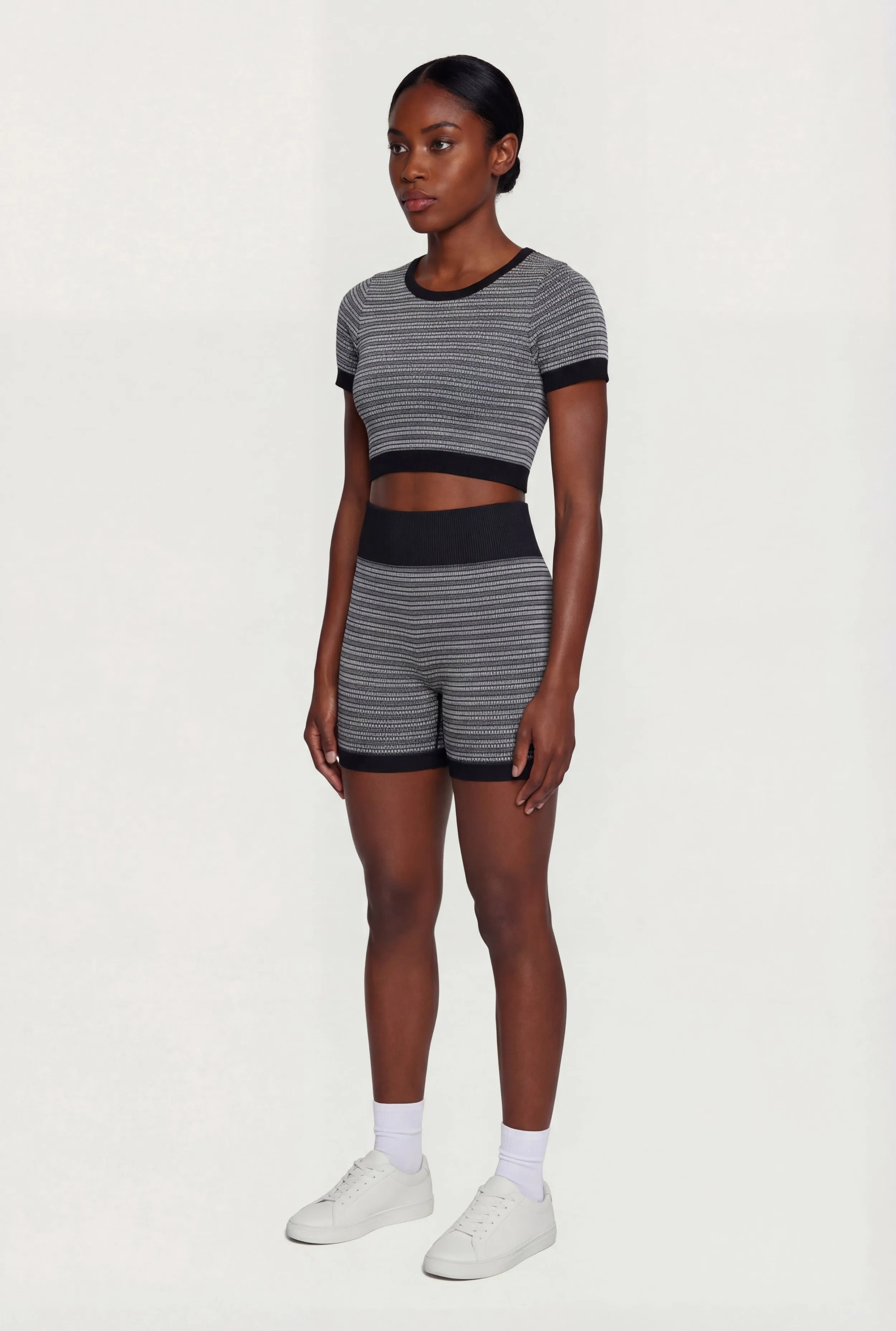 Striped Seamless High Waisted Bike Shorts sold by Rainbow product image thumbnail 2
