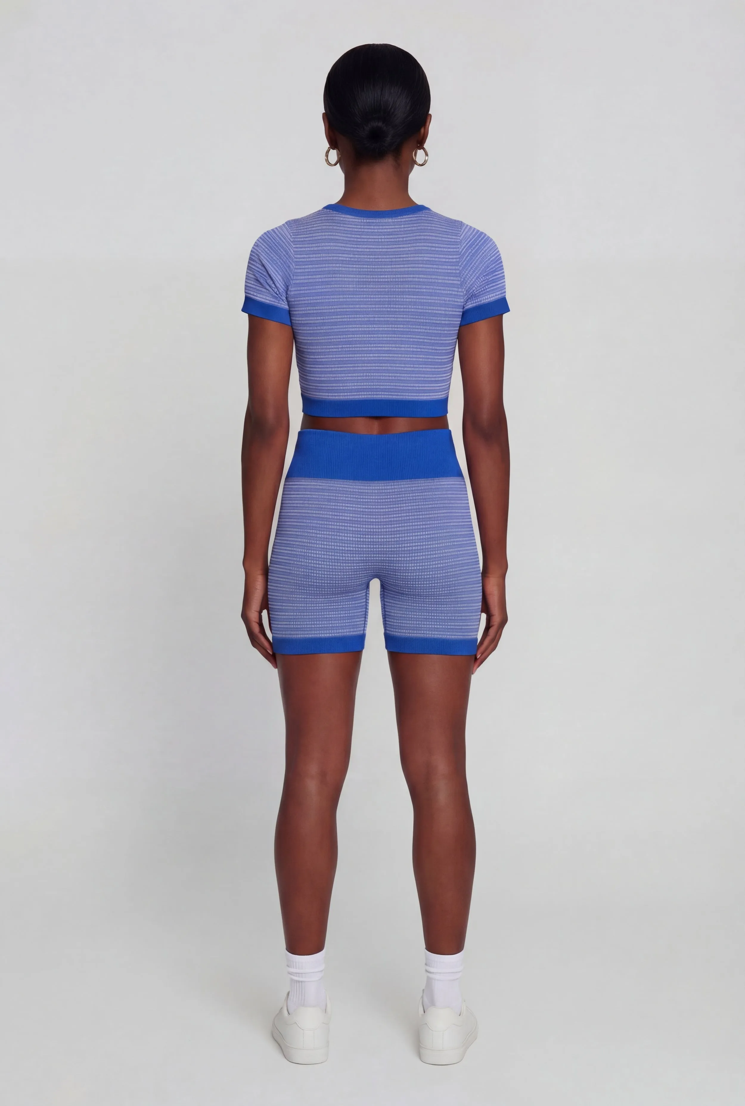 Striped Seamless Short Sleeve Crop Top sold by Rainbow product image thumbnail 5