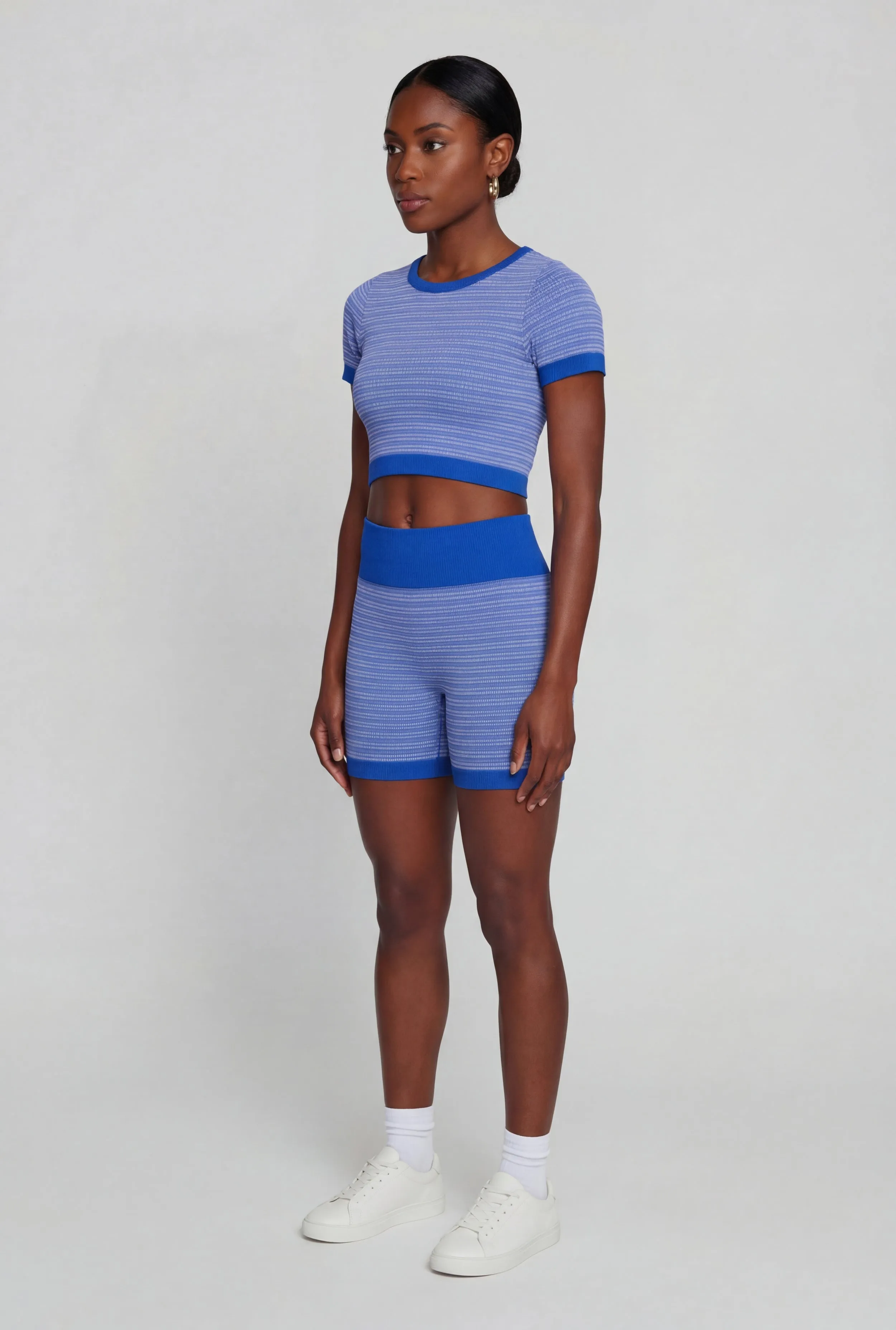 Striped Seamless Short Sleeve Crop Top sold by Rainbow product image thumbnail 3