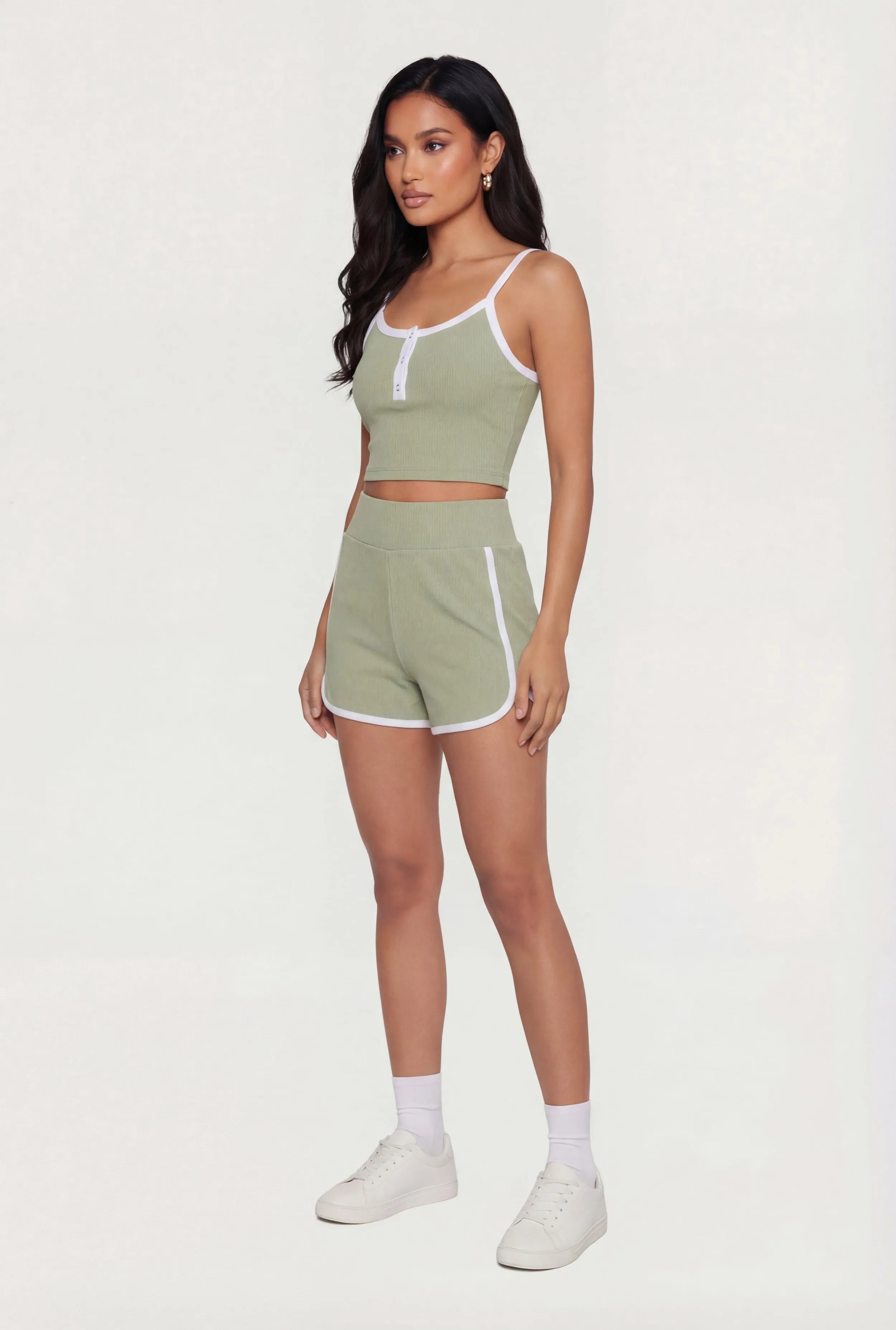 Contrast Piping Ribbed Dolphin Shorts sold by Rainbow product image thumbnail 2