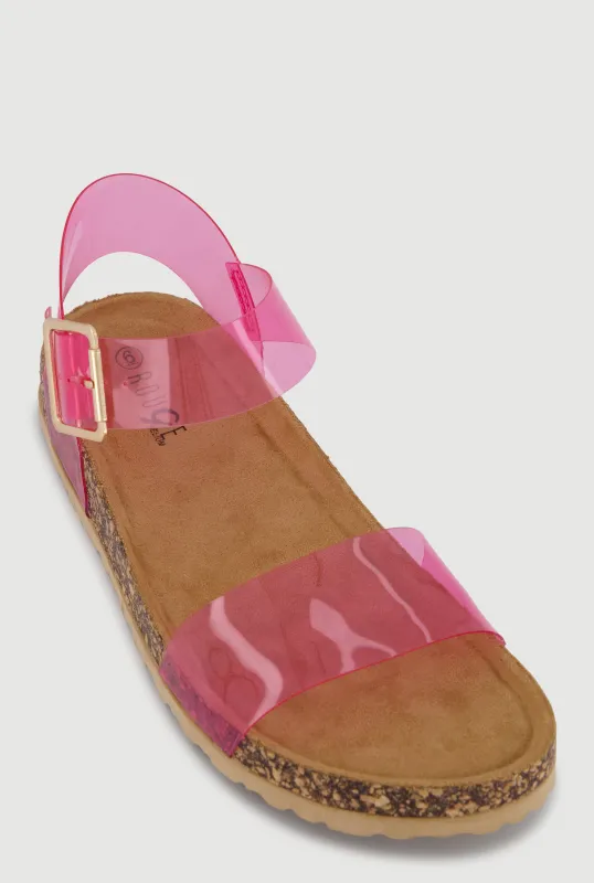 Ankle Strap Open Toe Cork Footbed Sandals made by Rainbow