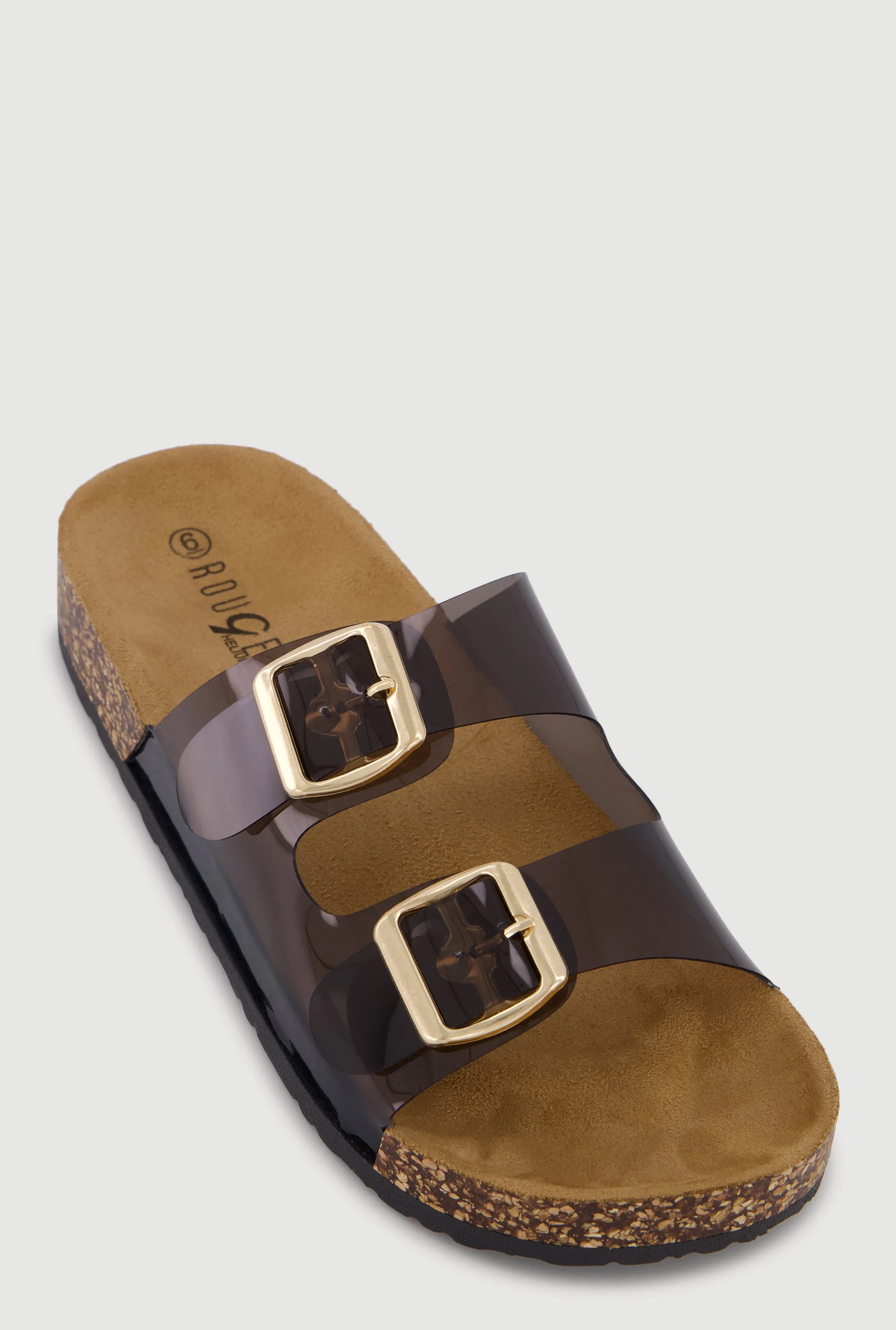 Double Buckle Band Footbed Sandals sold by Rainbow
