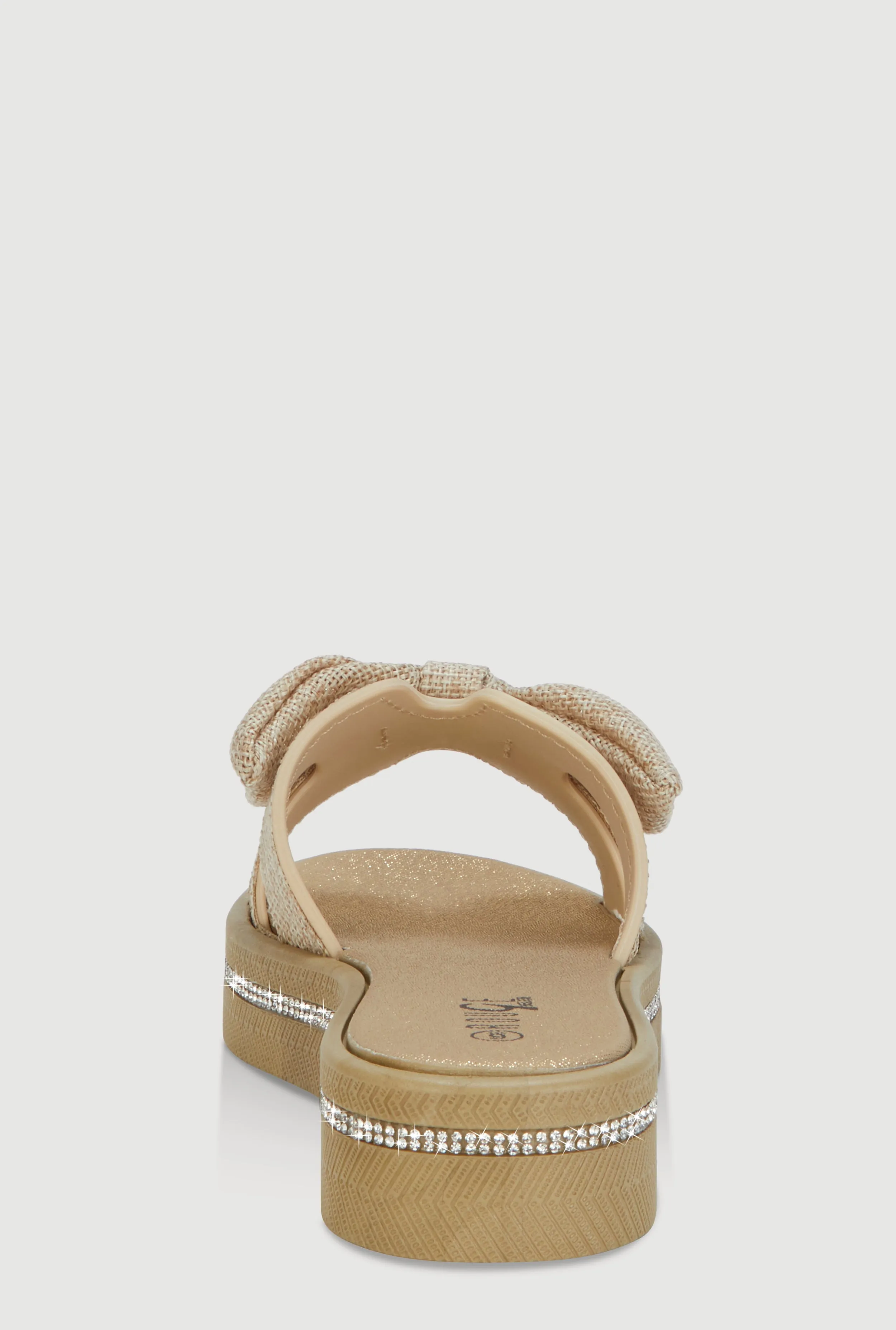 Bow Detail H Band Slide Sandals with Rhinestone Trim sold by Rainbow product image thumbnail 3