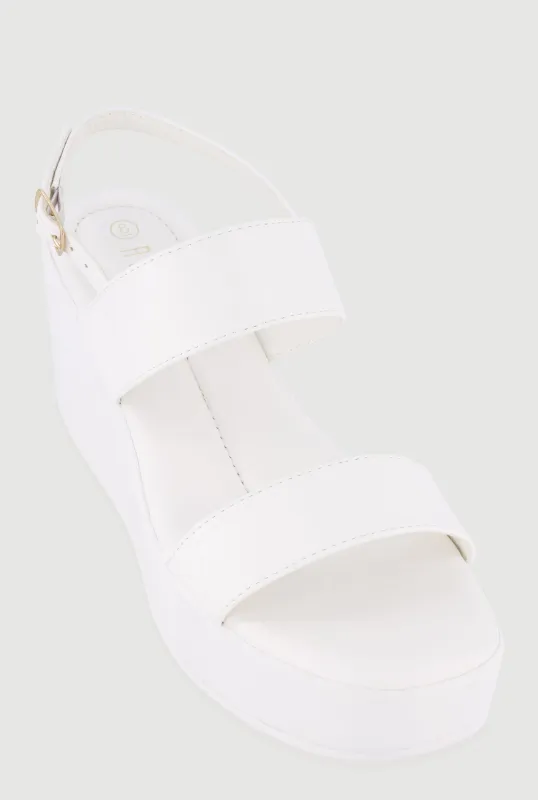 Open Toe Ankle Strap Wedges made by Rainbow