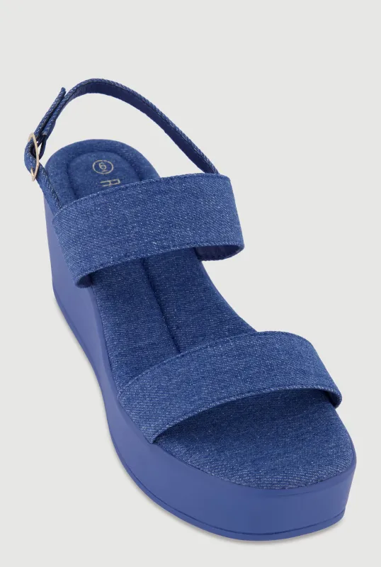 Open Toe Ankle Strap Wedges made by Rainbow