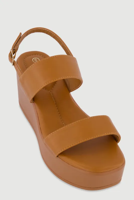 Open Toe Ankle Strap Wedges made by Rainbow