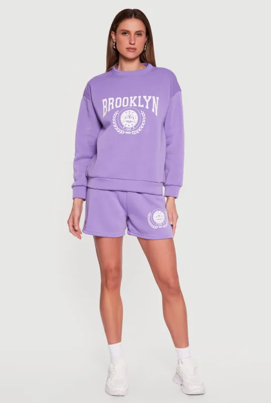 1989 USA Graphic Fleece Lined Sweatshorts made by Rainbow