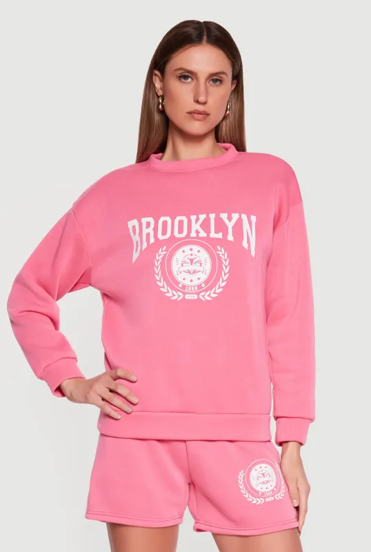 Brooklyn 1989 USA Graphic Crew Neck Sweatshirt made by Rainbow