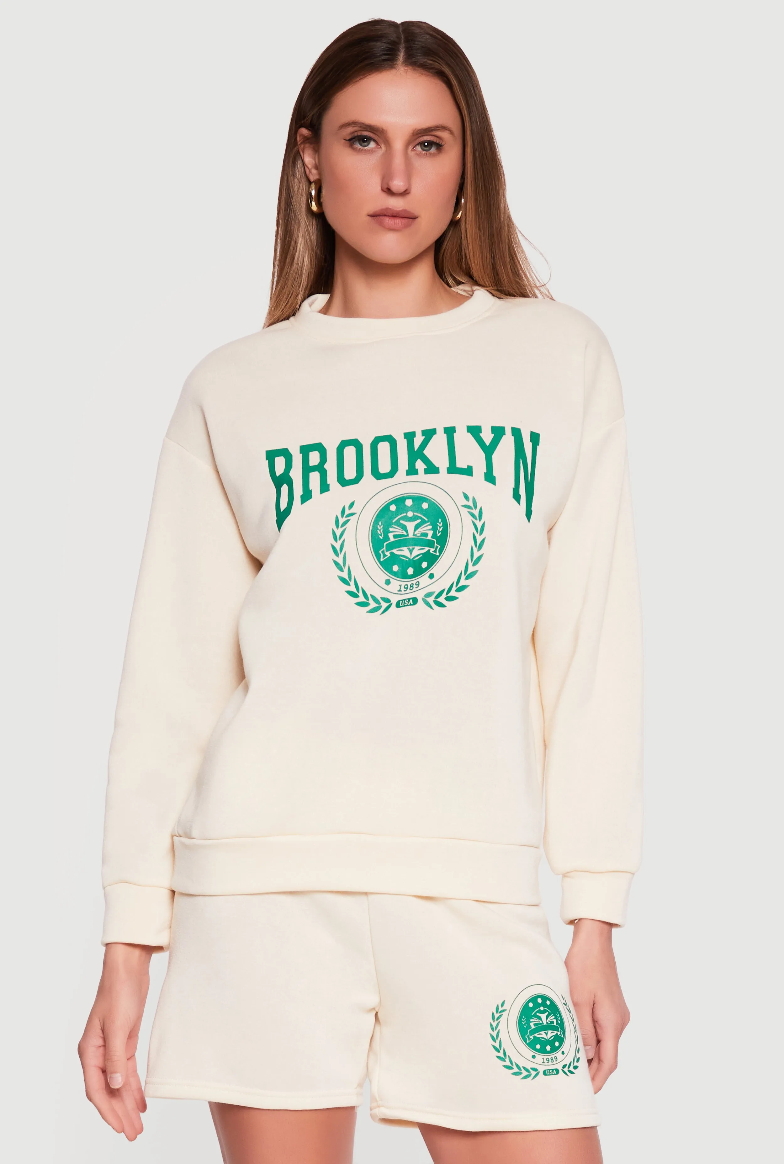 Brooklyn 1989 USA Graphic Crew Neck Sweatshirt sold by Rainbow