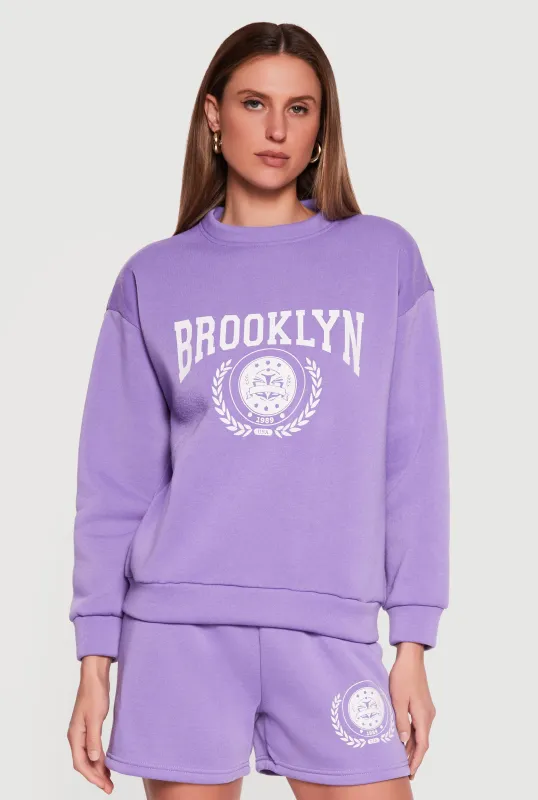 Brooklyn 1989 USA Graphic Crew Neck Sweatshirt made by Rainbow