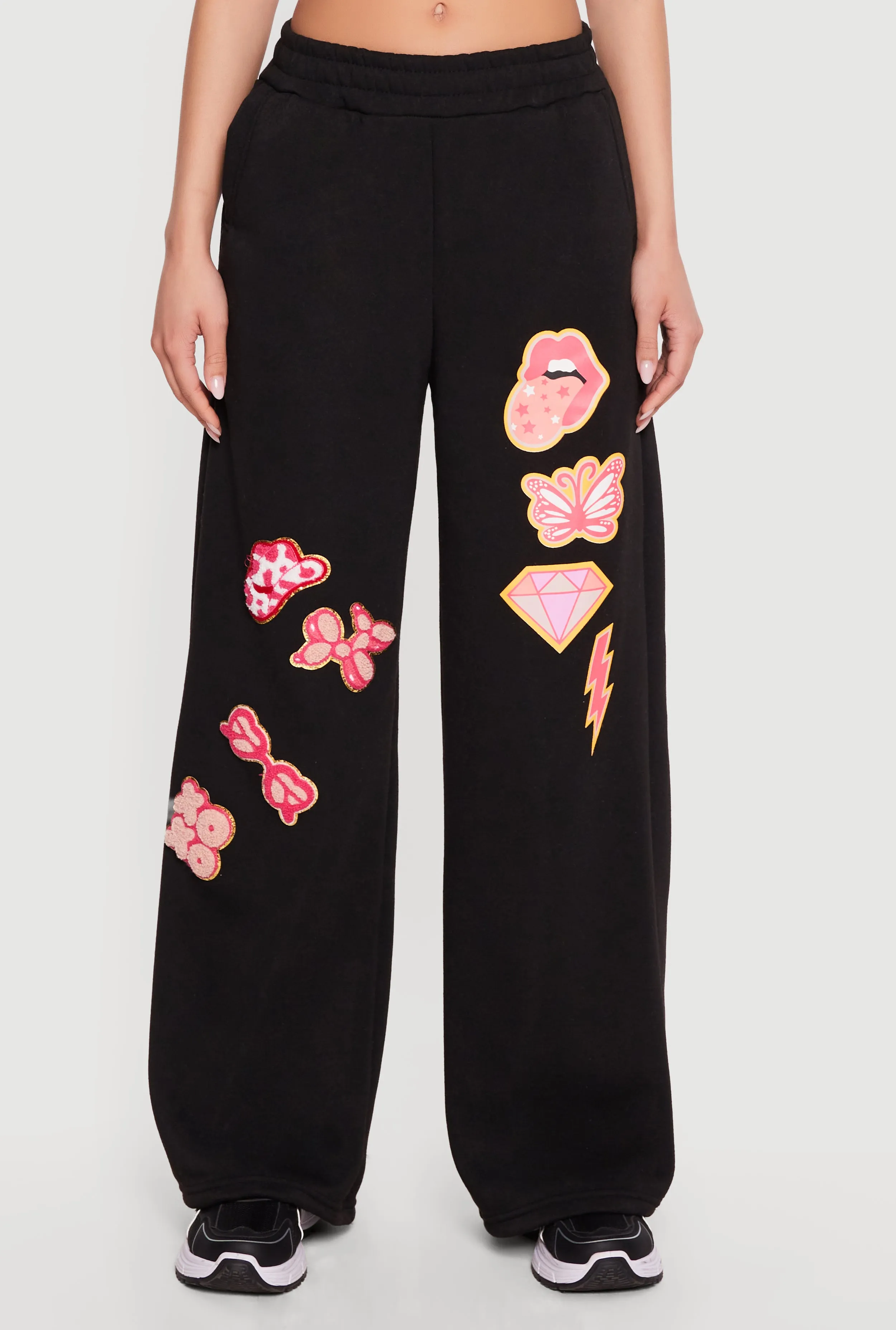 Patch Graphic Wide Leg Pull On Sweatpants sold by Rainbow product image thumbnail 3