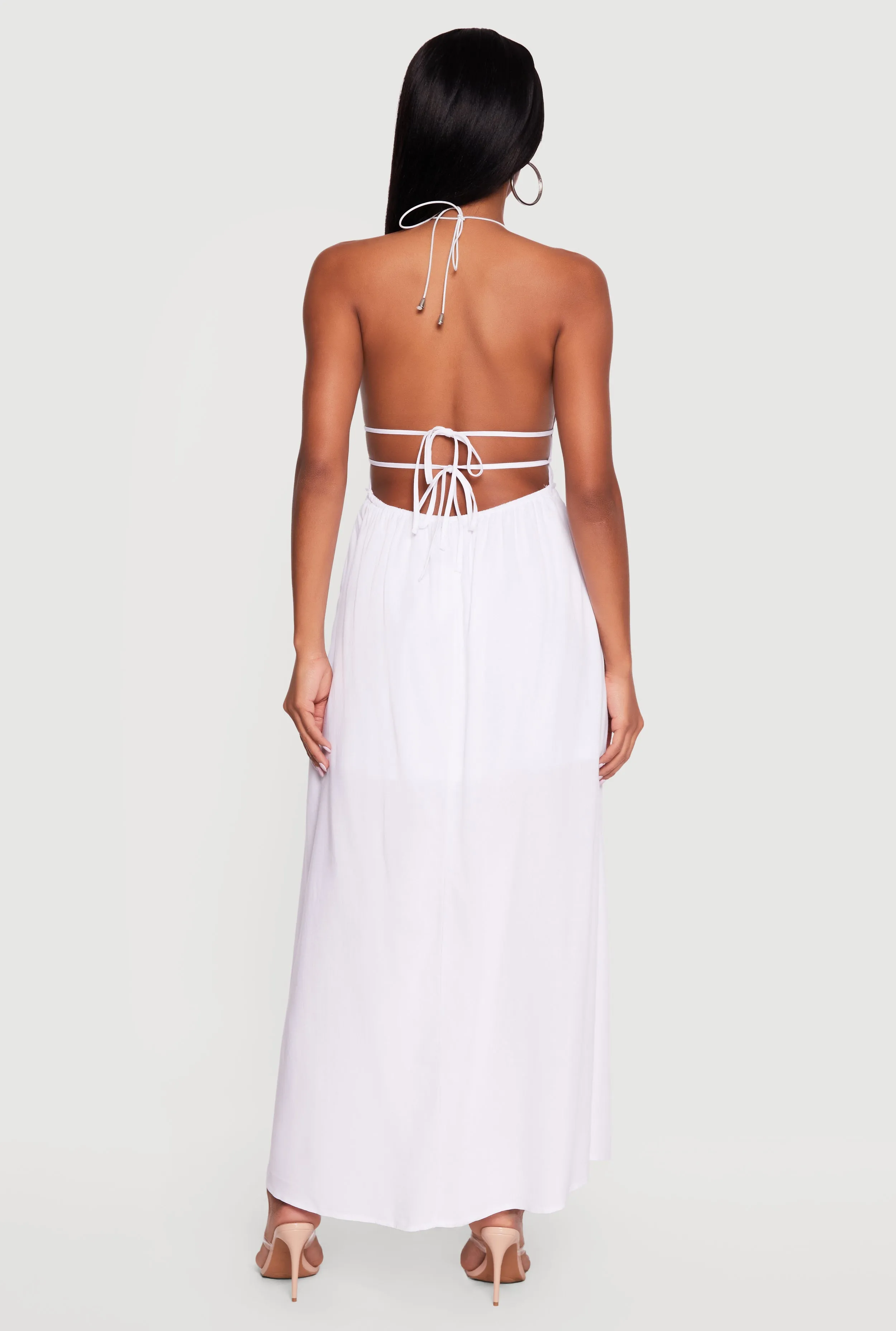 Strappy Tie Back Halter Maxi Dress sold by Rainbow product image thumbnail 3
