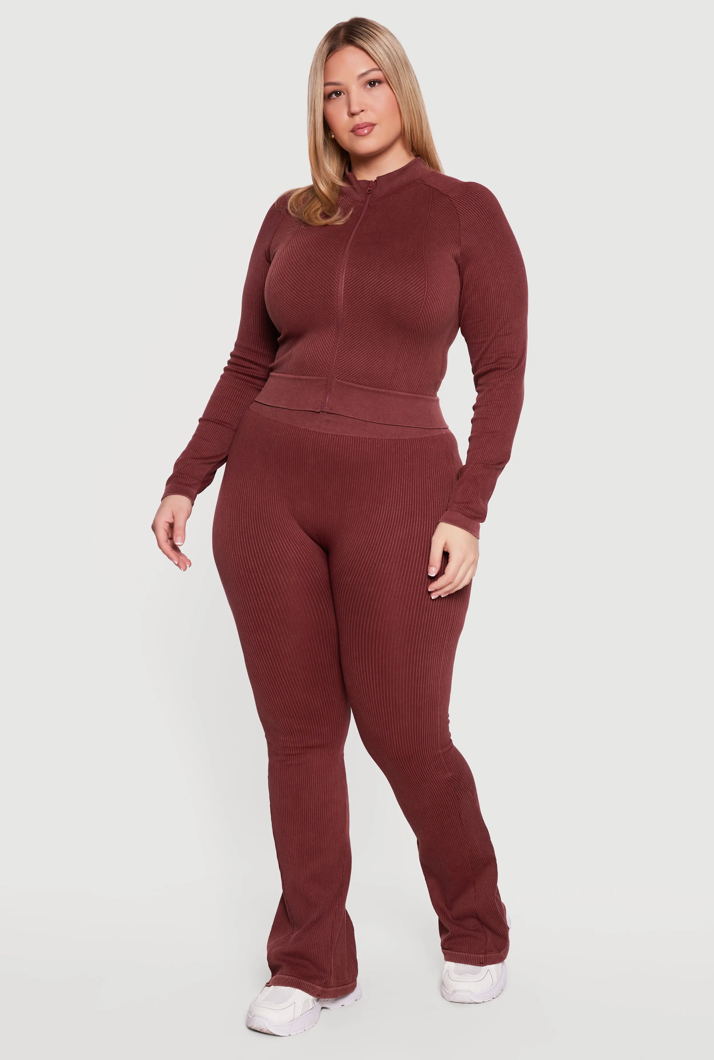Plus Size Acid Wash High Waisted Boot Cut Leggings sold by Rainbow product image thumbnail 2