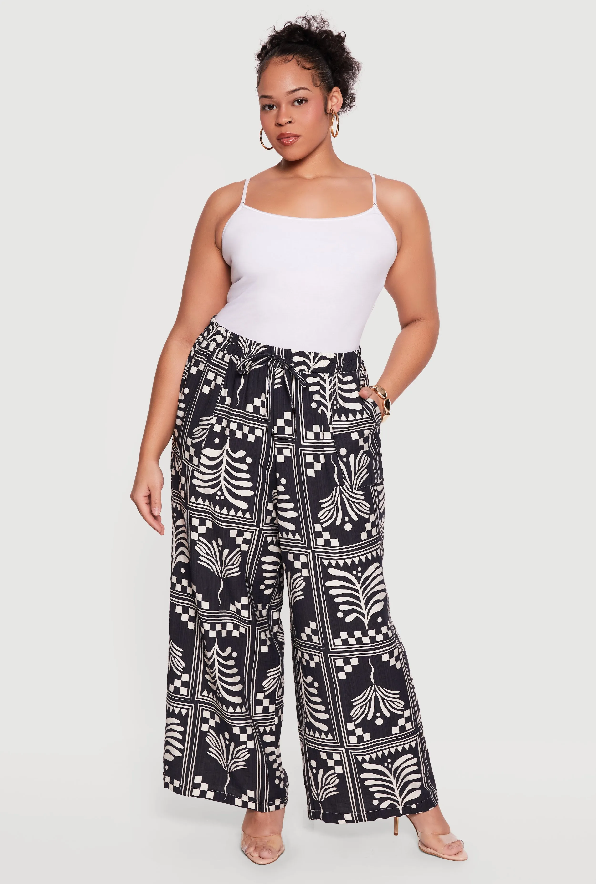 Plus Size Printed Pattern Palazzo Pants sold by Rainbow