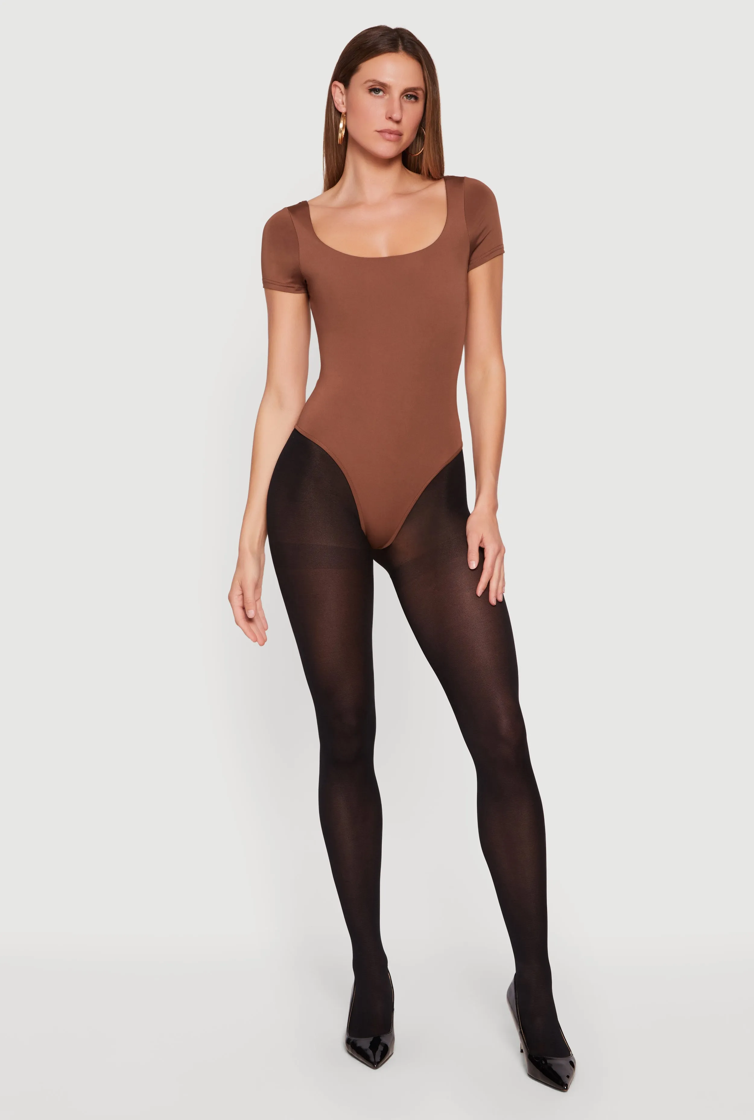 Scoop Neck Short Sleeve Bodysuit sold by Rainbow