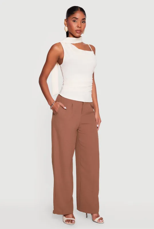 Scarf Ruched Asymmetrical Top made by Rainbow