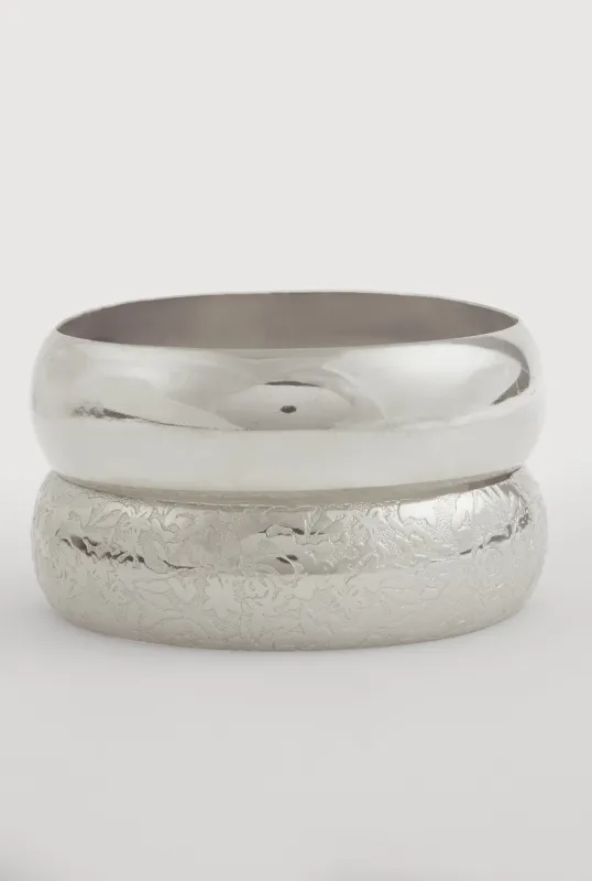 Metallic Chunky Bangles Set of 2 made by Rainbow