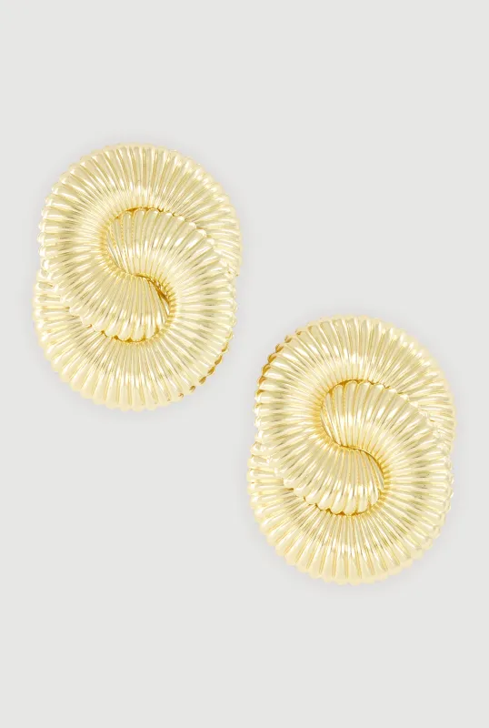 Intertwined Circle Sculptural Drop Earrings made by Rainbow