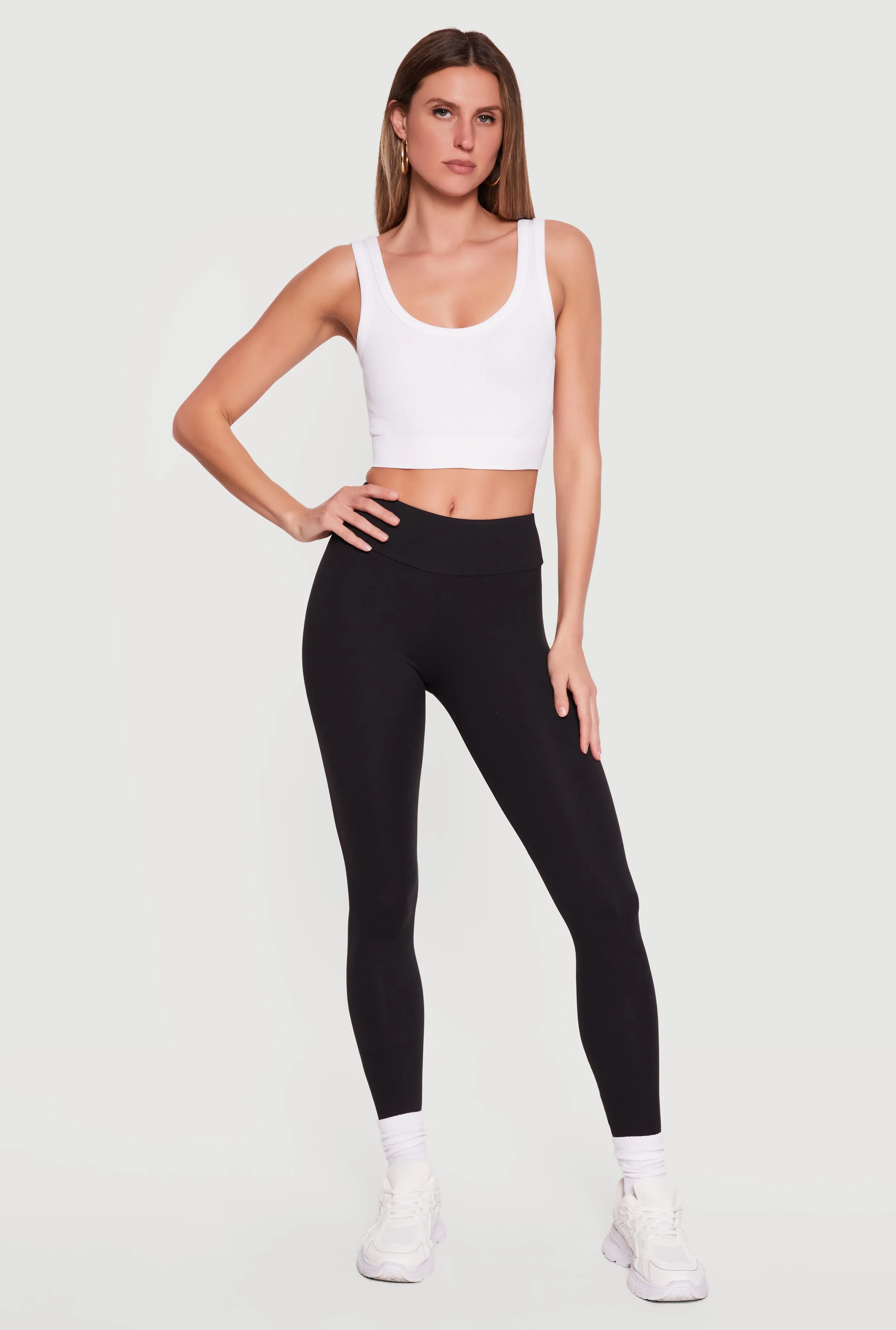 Solid Soft Knit High Waisted Leggings sold by Rainbow product image thumbnail 3