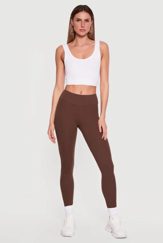 Solid Soft Knit High Waisted Leggings made by Rainbow