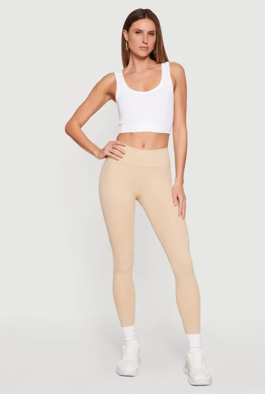 Solid Soft Knit High Waisted Leggings made by Rainbow