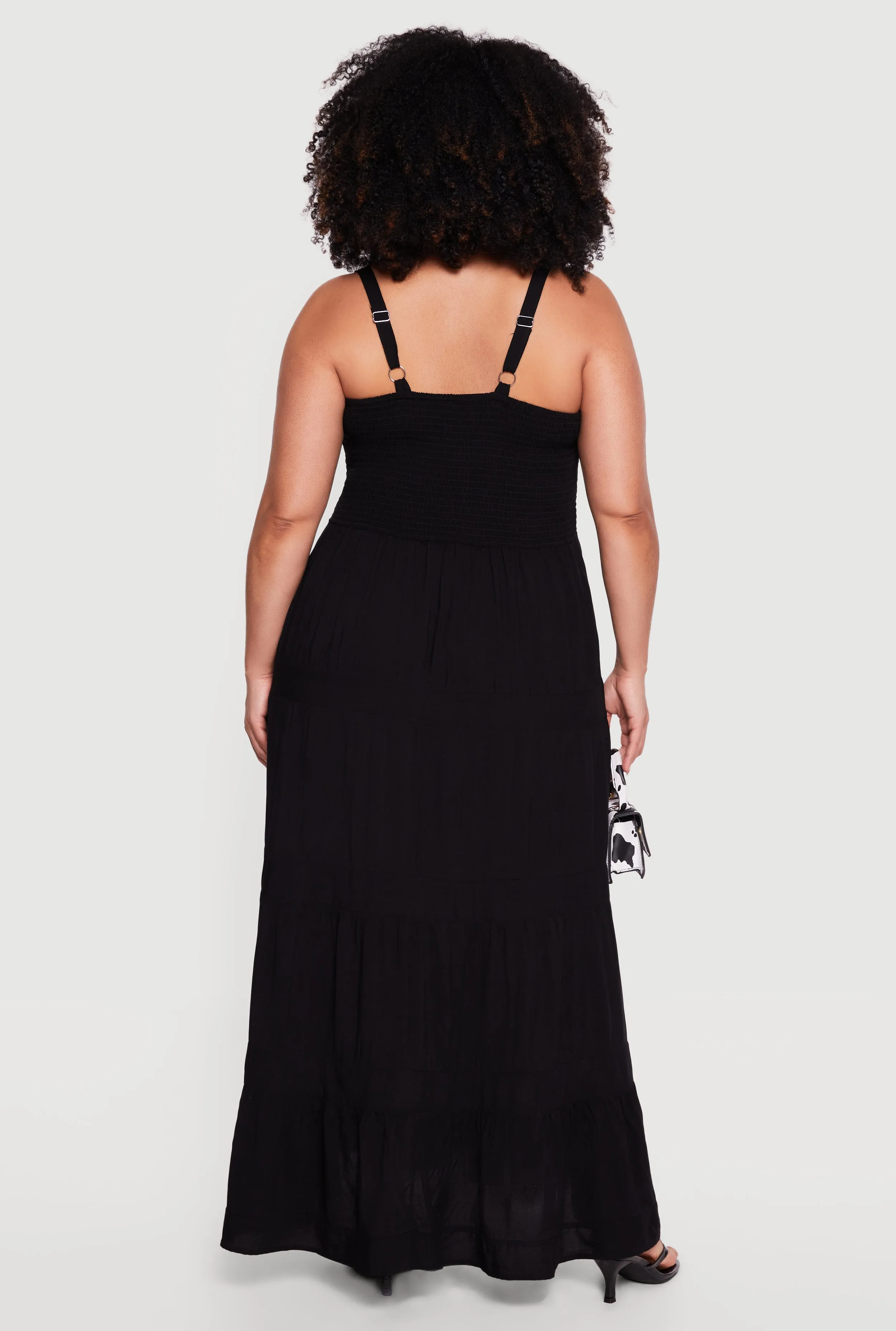 Plus Size Square Neck Smocked Tiered Maxi Dress sold by Rainbow product image thumbnail 3