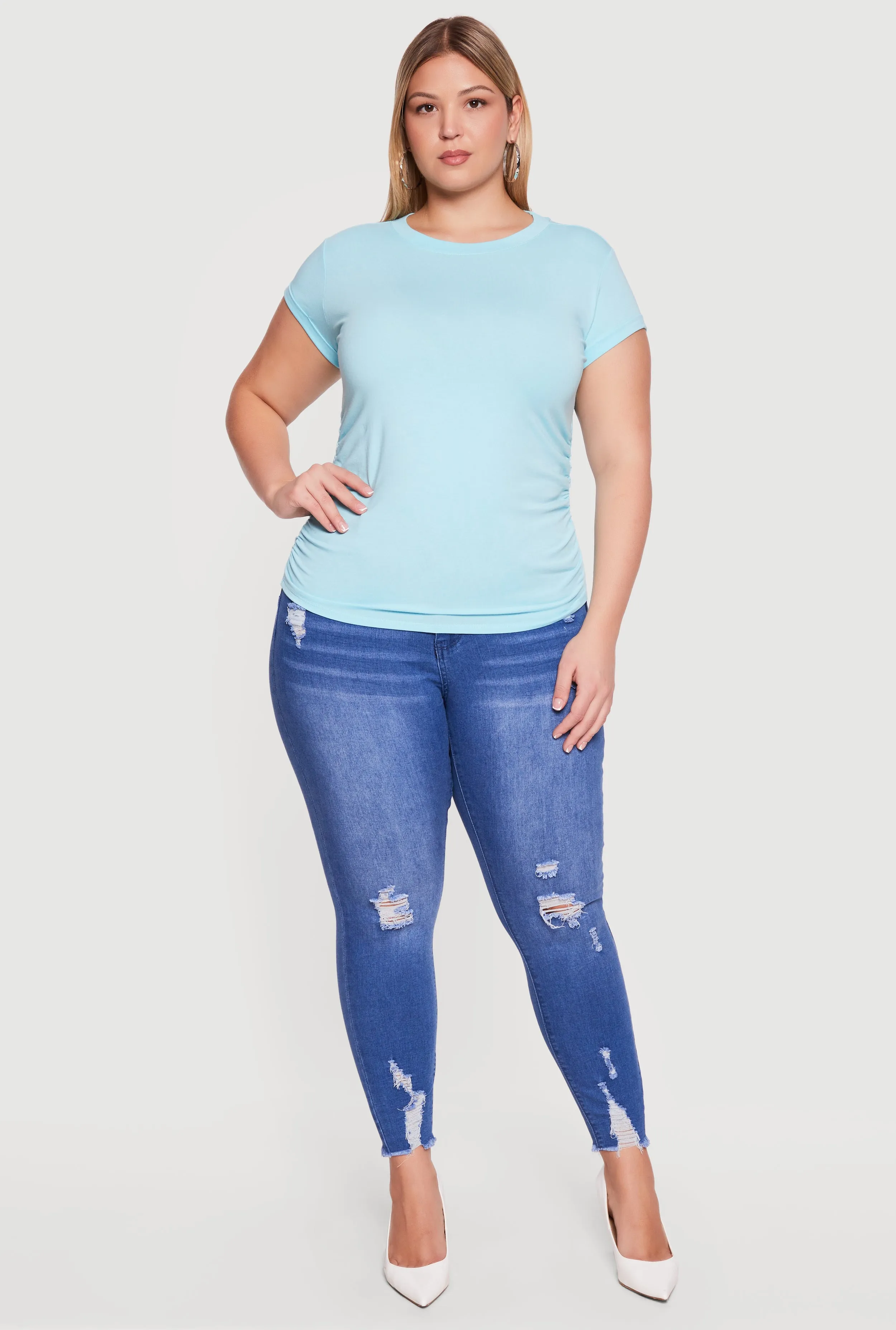 Plus Size Side Ruched Tee sold by Rainbow product image thumbnail 2