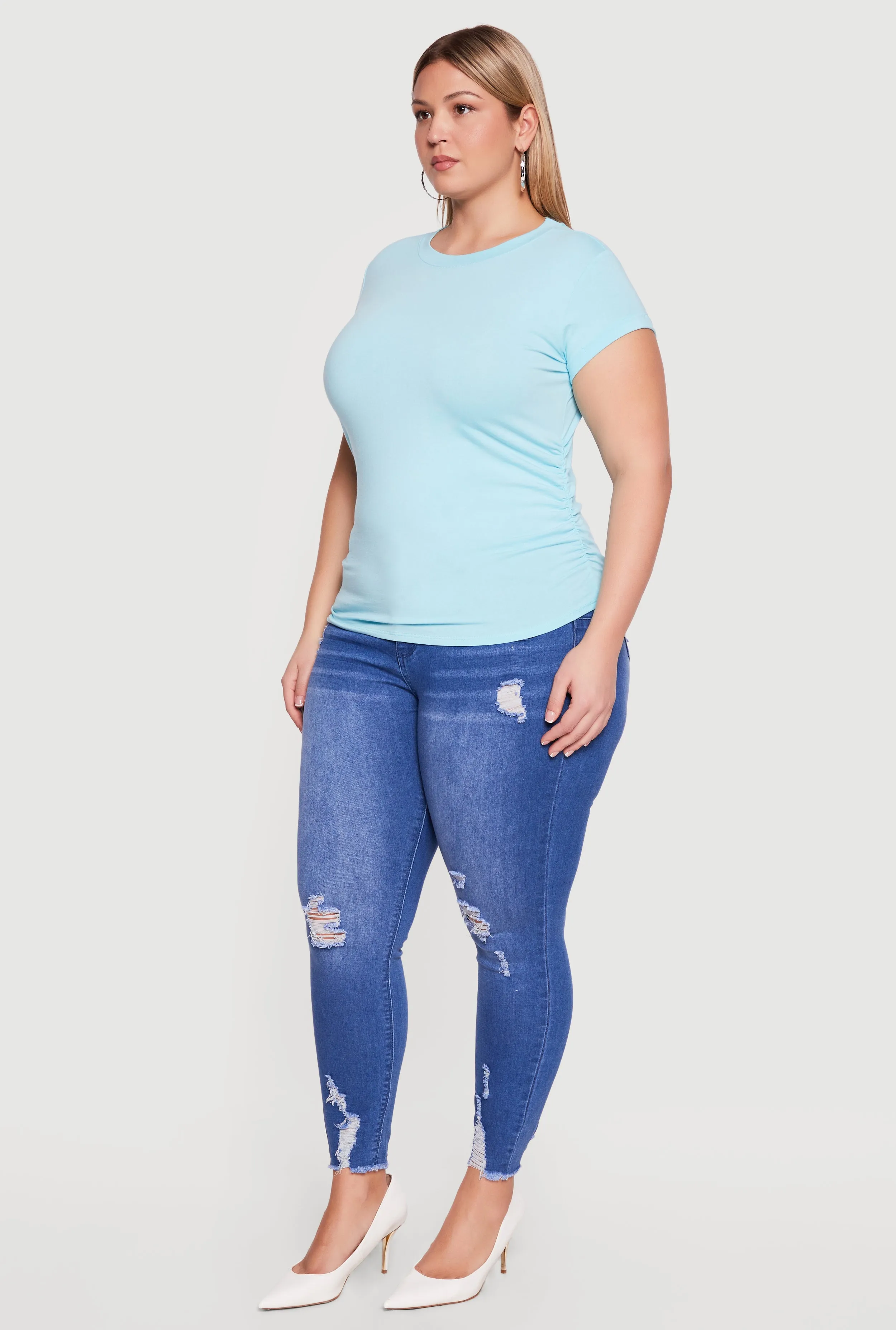Plus Size Side Ruched Tee sold by Rainbow product image thumbnail 3