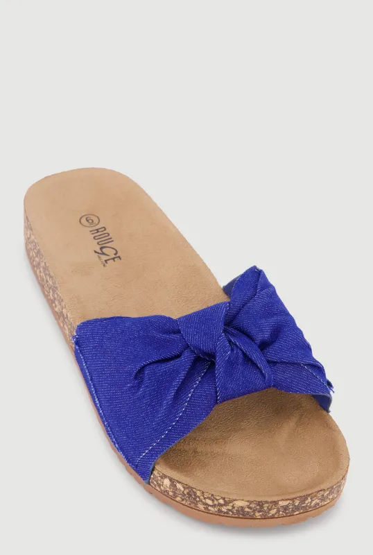 Bow Band Footbed Sandals made by Rainbow