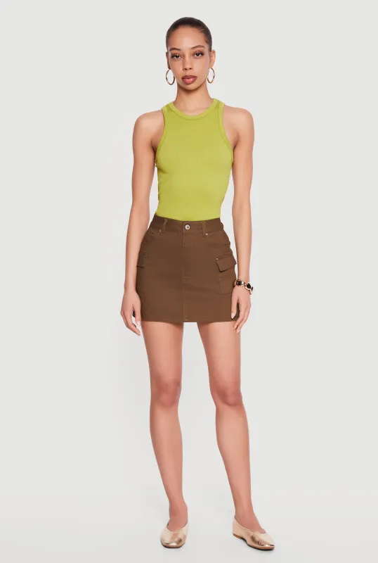 WAX Solid Twill Cargo Skirt made by Rainbow