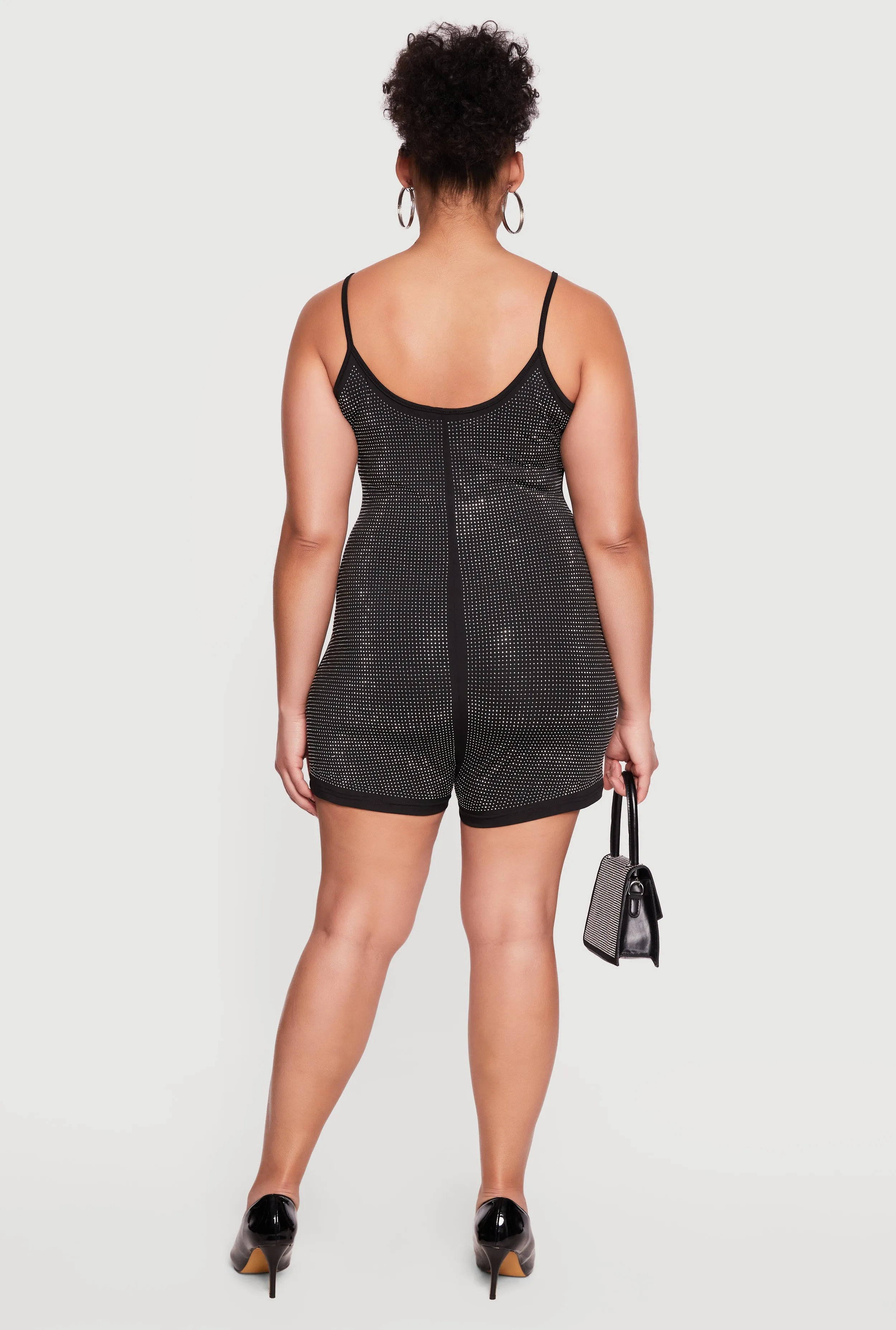 Plus Size Rhinestone Cami Romper sold by Rainbow product image thumbnail 3