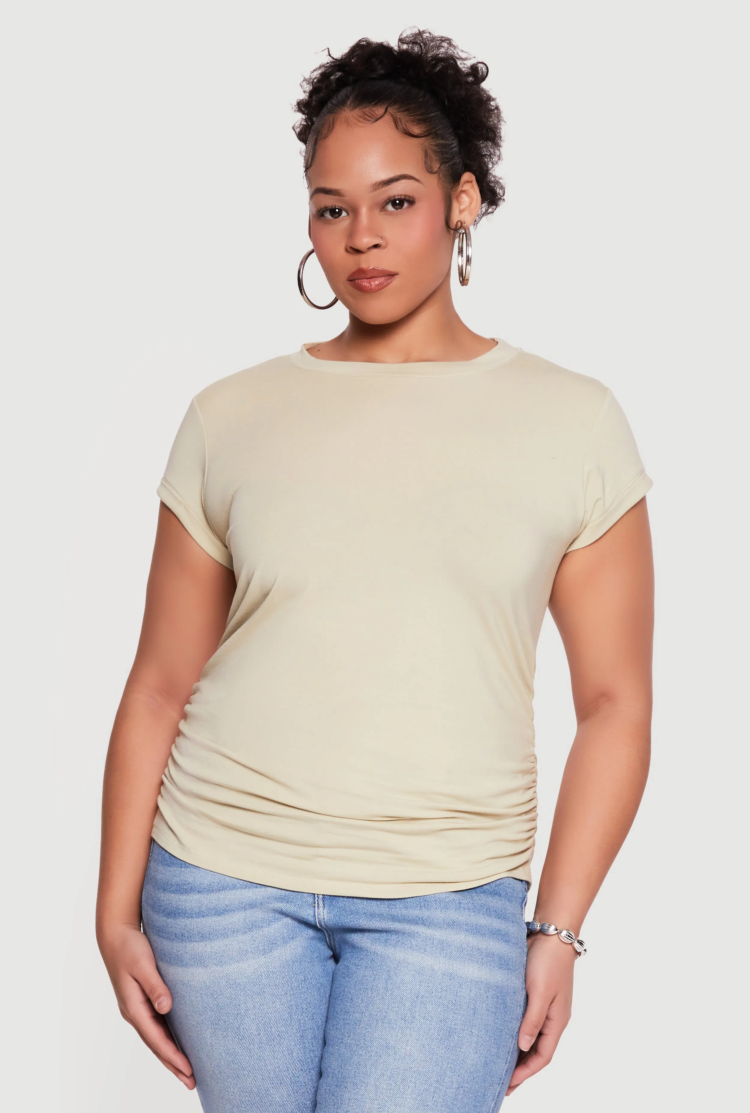 Plus Size Side Ruched Tee sold by Rainbow product image thumbnail 2