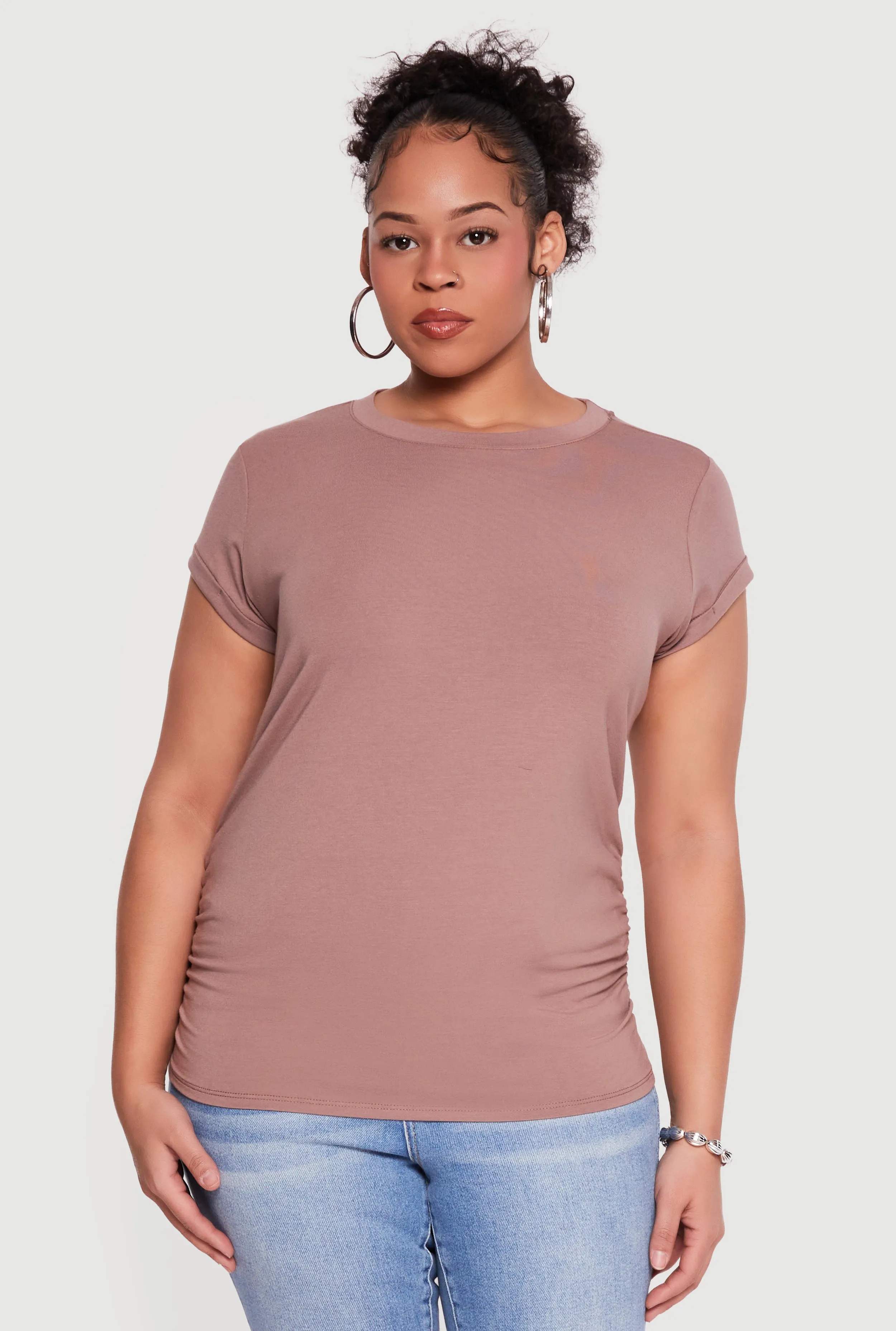 Plus Size Side Ruched Tee sold by Rainbow product image thumbnail 2