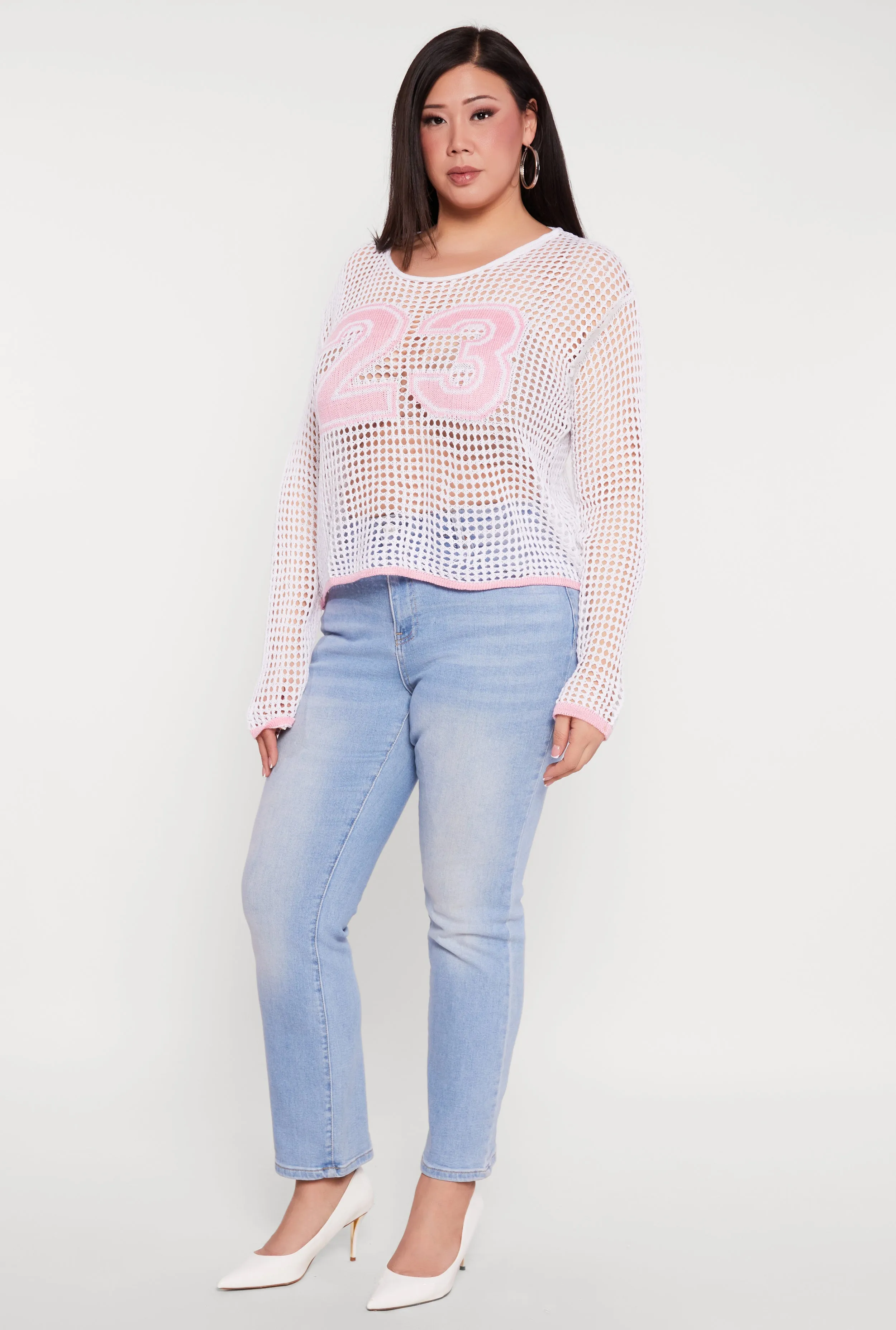 Plus Size 23 Crochet Long Sleeve Top sold by Rainbow product image thumbnail 3