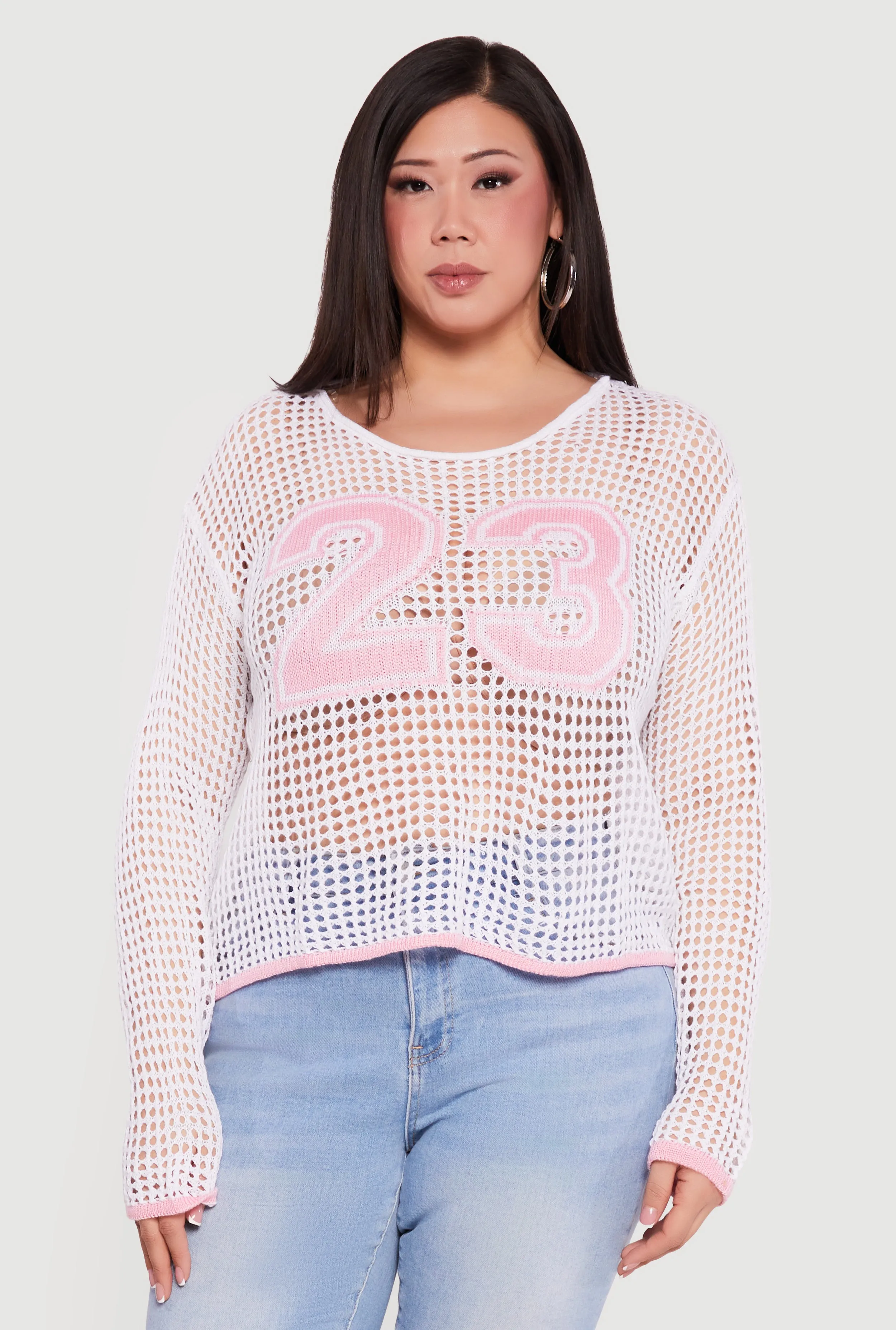 Plus Size 23 Crochet Long Sleeve Top sold by Rainbow product image thumbnail 2