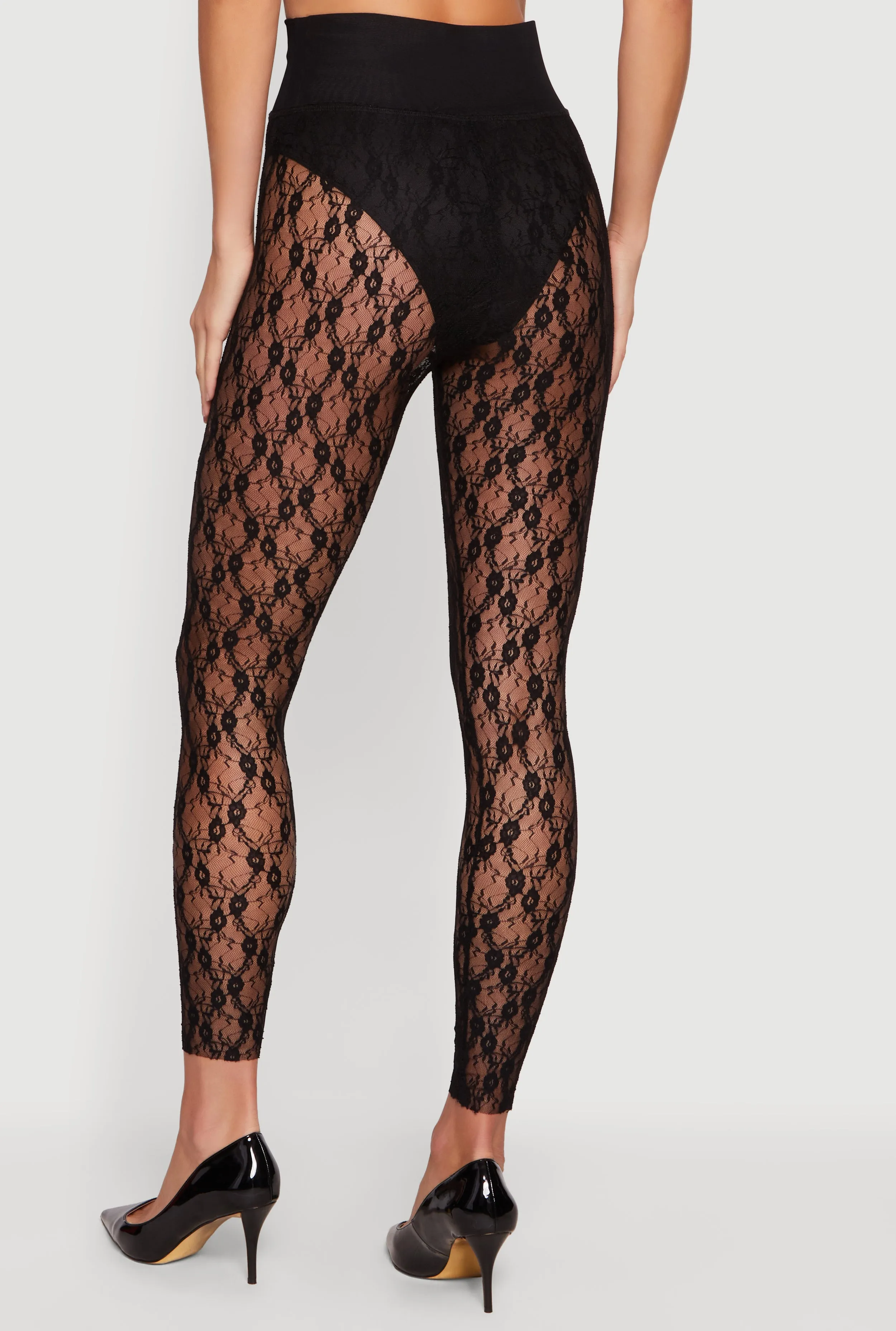 Lace High Waisted Lined Leggings sold by Rainbow product image thumbnail 5