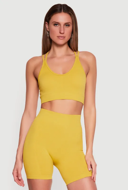 Seamless Caged Back Crop Top made by Rainbow