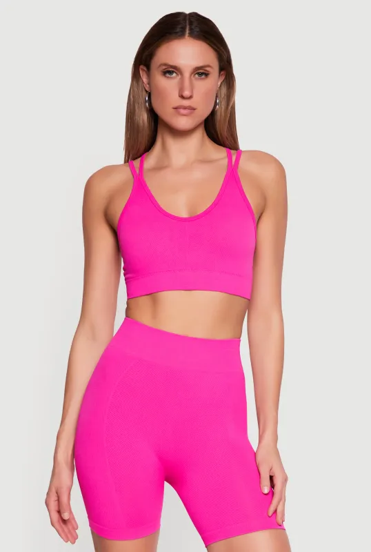 Seamless Caged Back Crop Top made by Rainbow