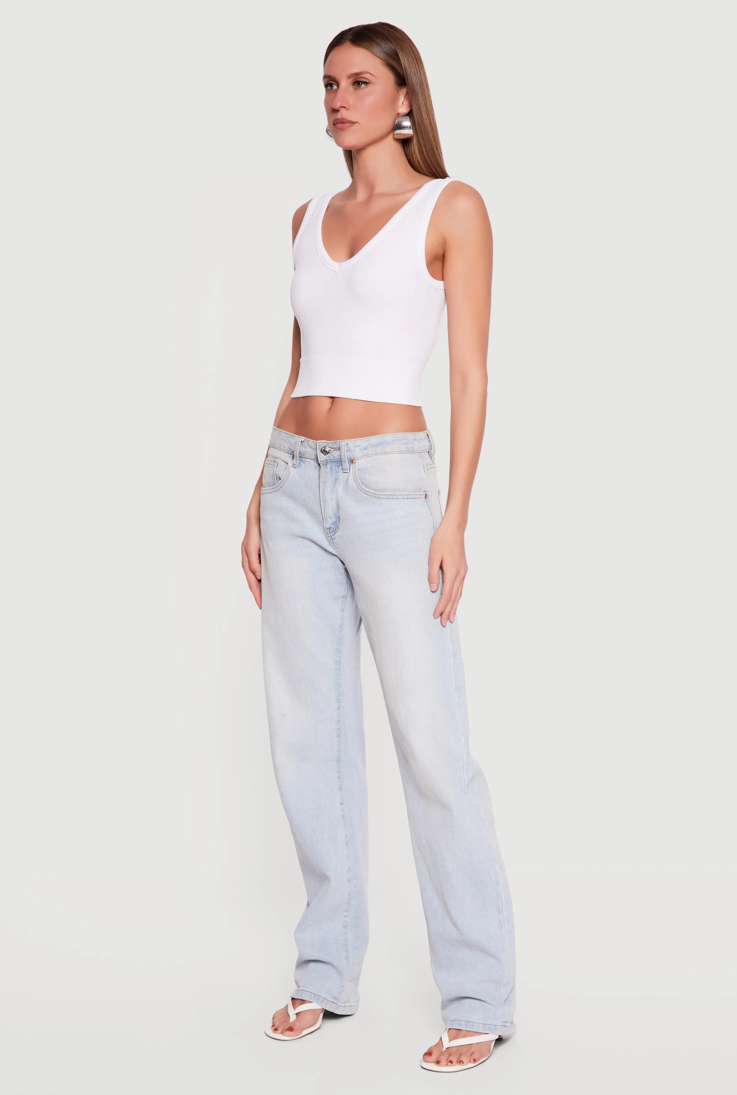 Seamless Textured Knit Reversible Cropped Tank Top sold by Rainbow product image thumbnail 3