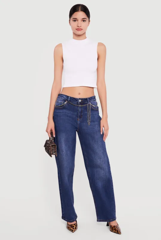 Seamless Cropped Mock Neck Tank Top made by Rainbow