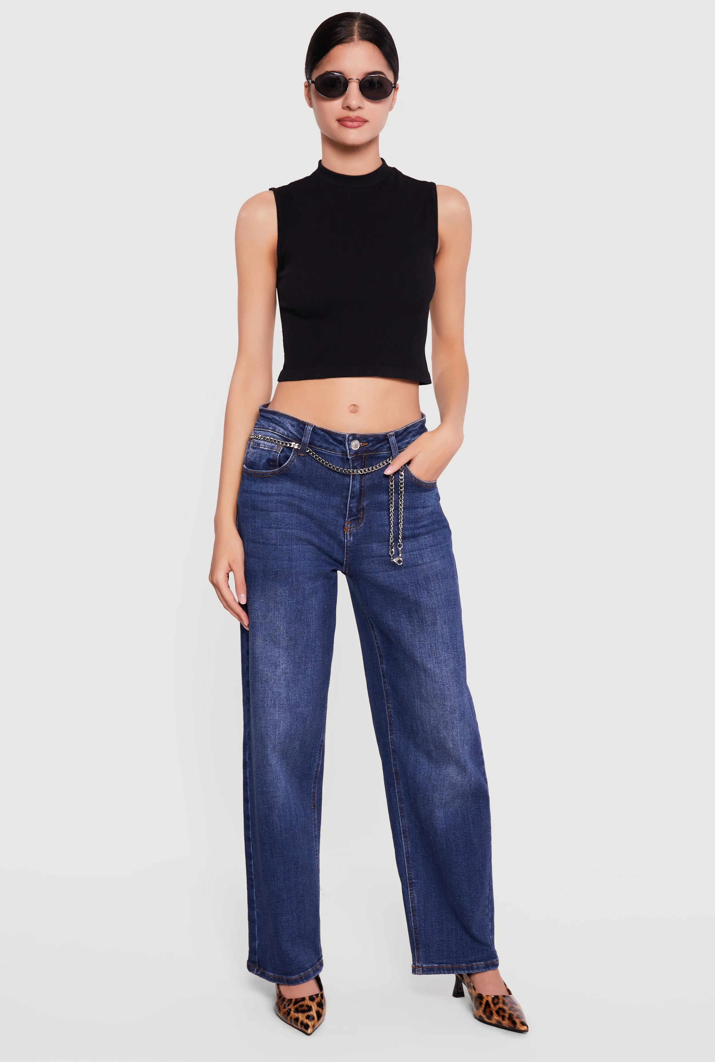 Seamless Cropped Mock Neck Tank Top sold by Rainbow