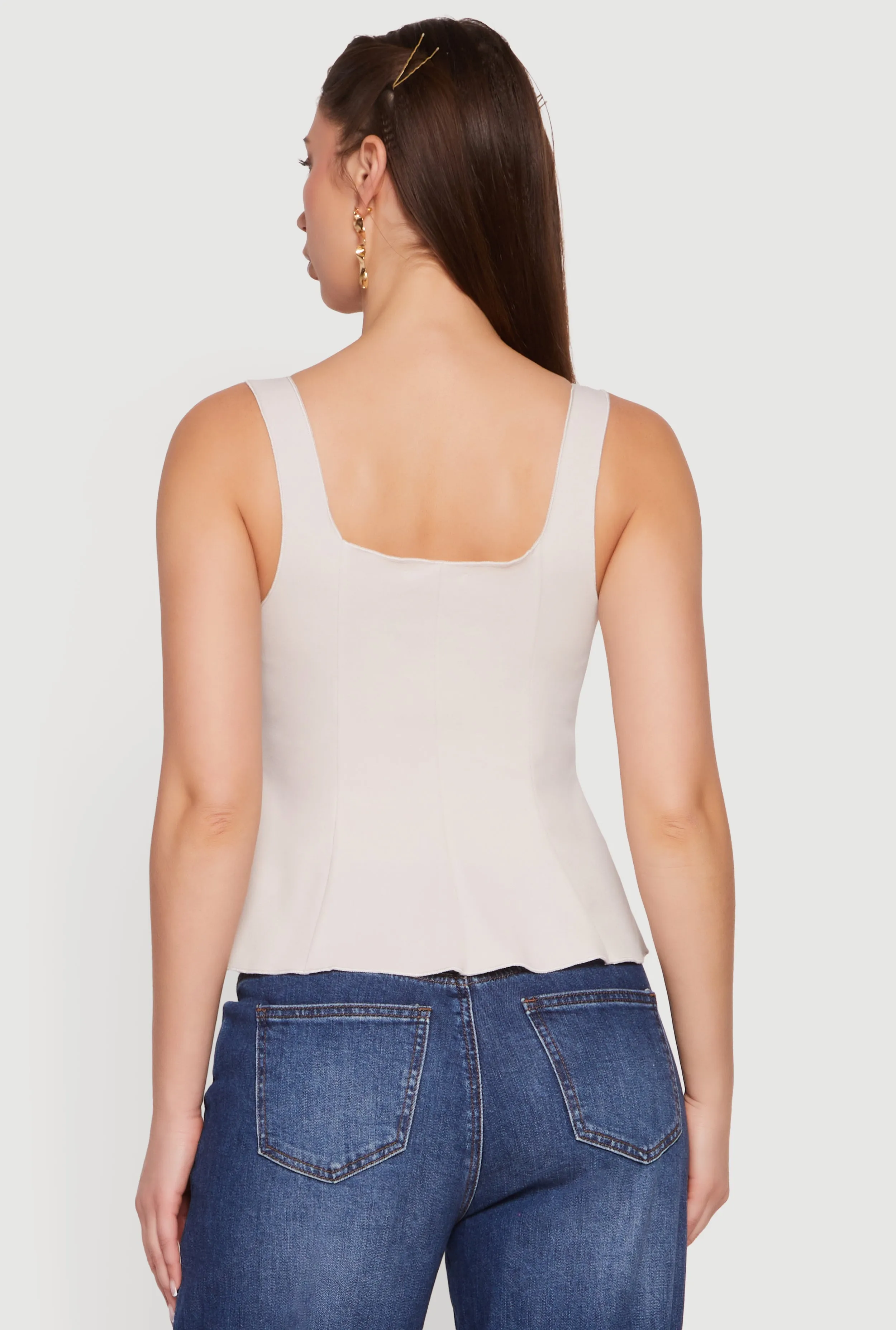 Sleeveless Button Front Peplum Top sold by Rainbow product image thumbnail 5